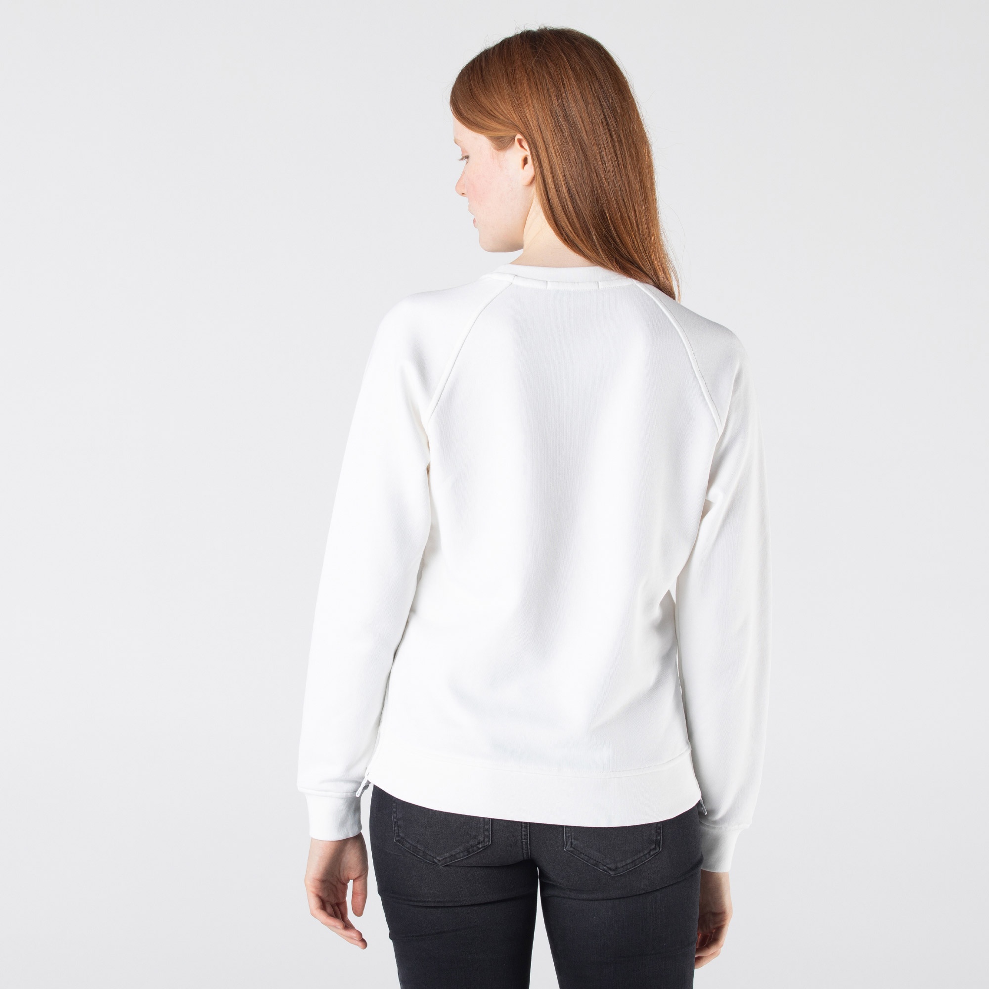 Lacoste Kadın Regular Fit Bisiklet Yaka Desenli Ekru Sweatshirt