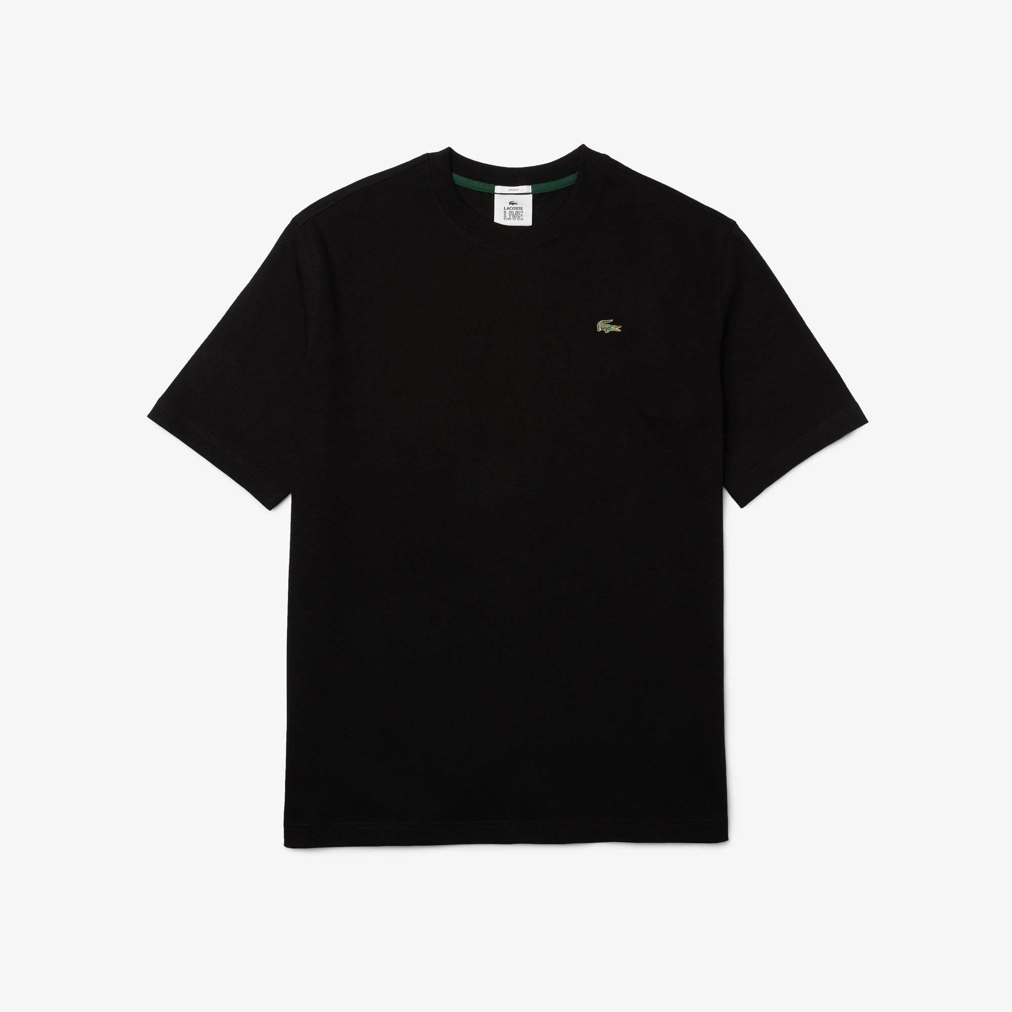 Lacoste L!VE Unisex Loose Fit Bisiklet Yaka Siyah T-Shirt