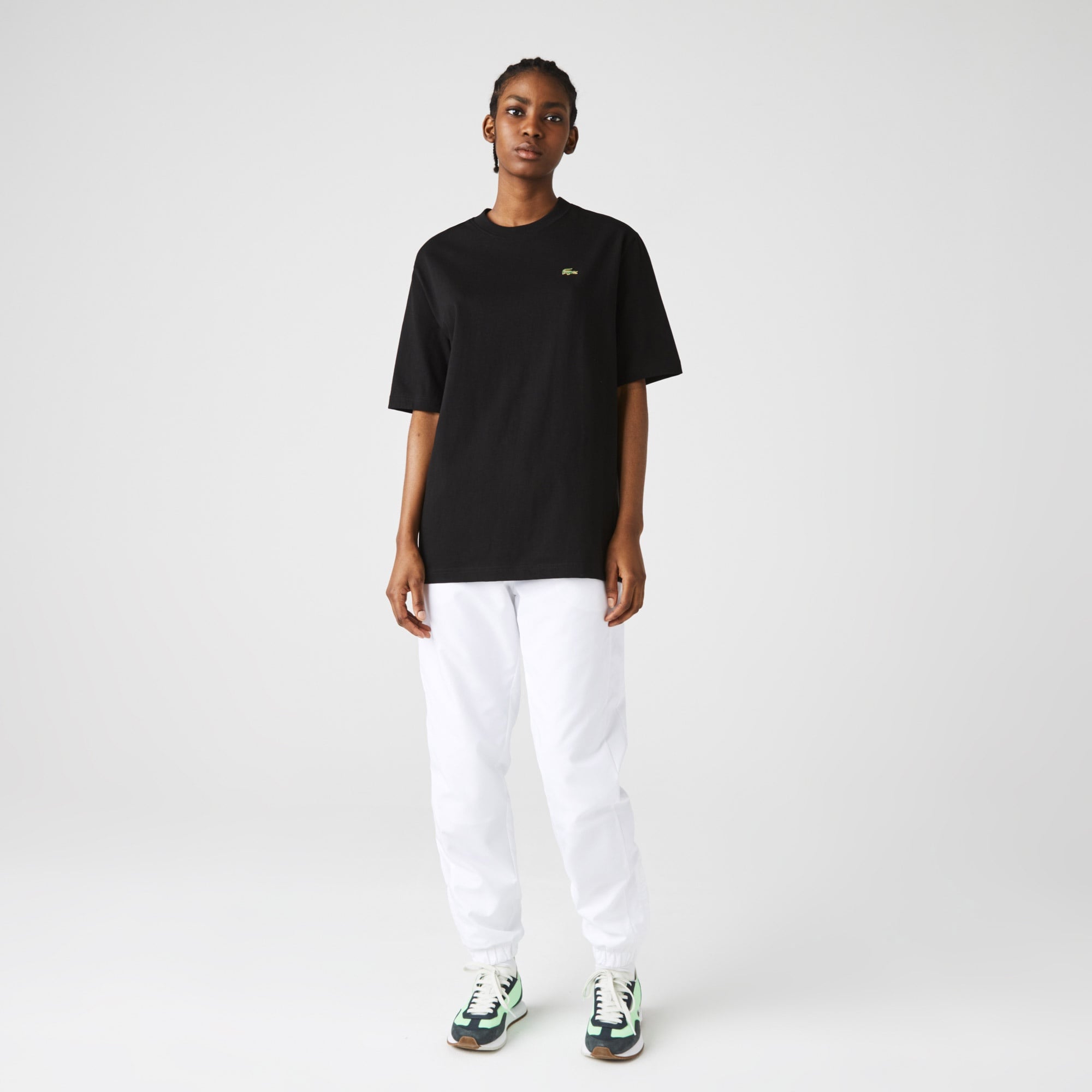 Lacoste L!VE Unisex Loose Fit Bisiklet Yaka Siyah T-Shirt