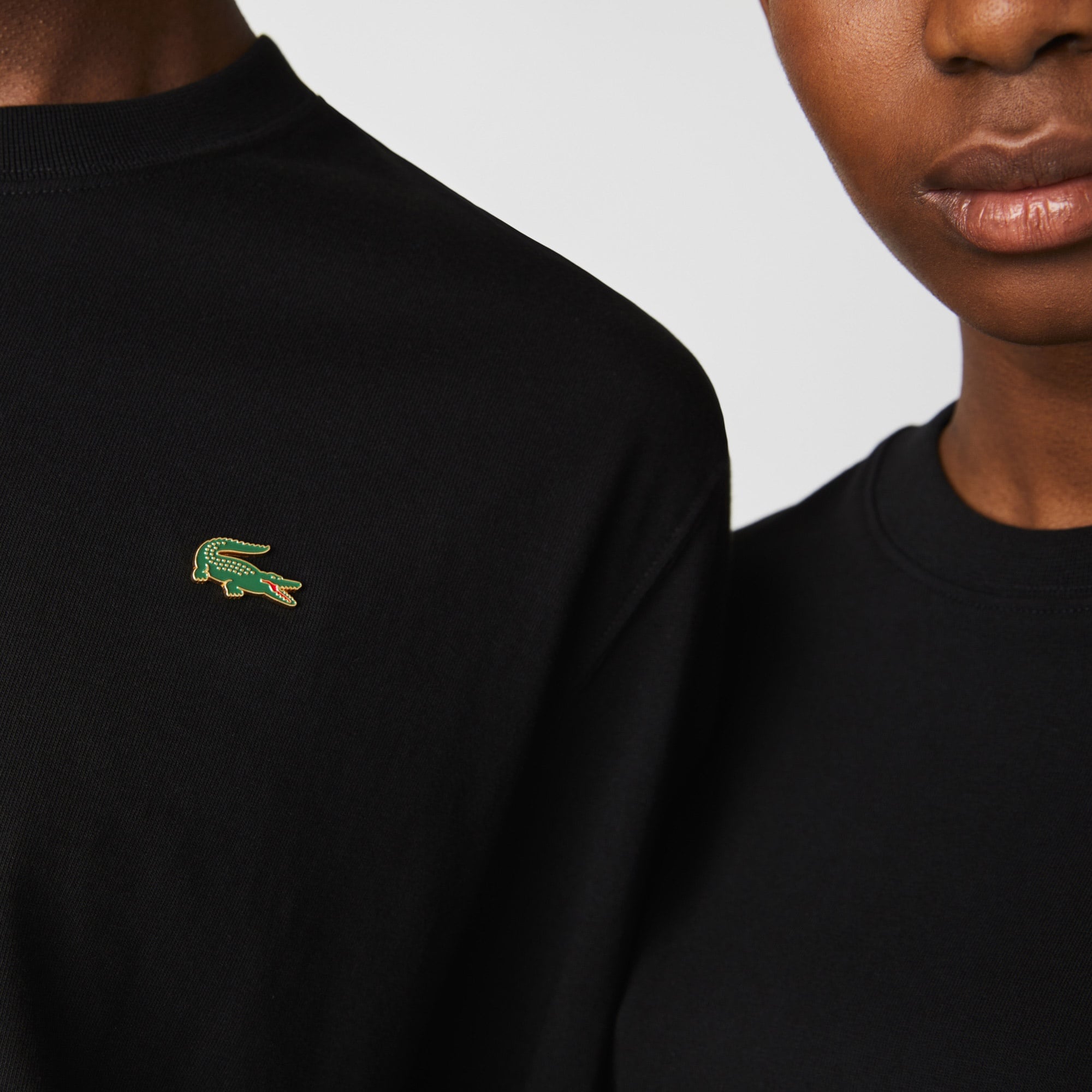 Lacoste L!VE Unisex Loose Fit Bisiklet Yaka Siyah T-Shirt