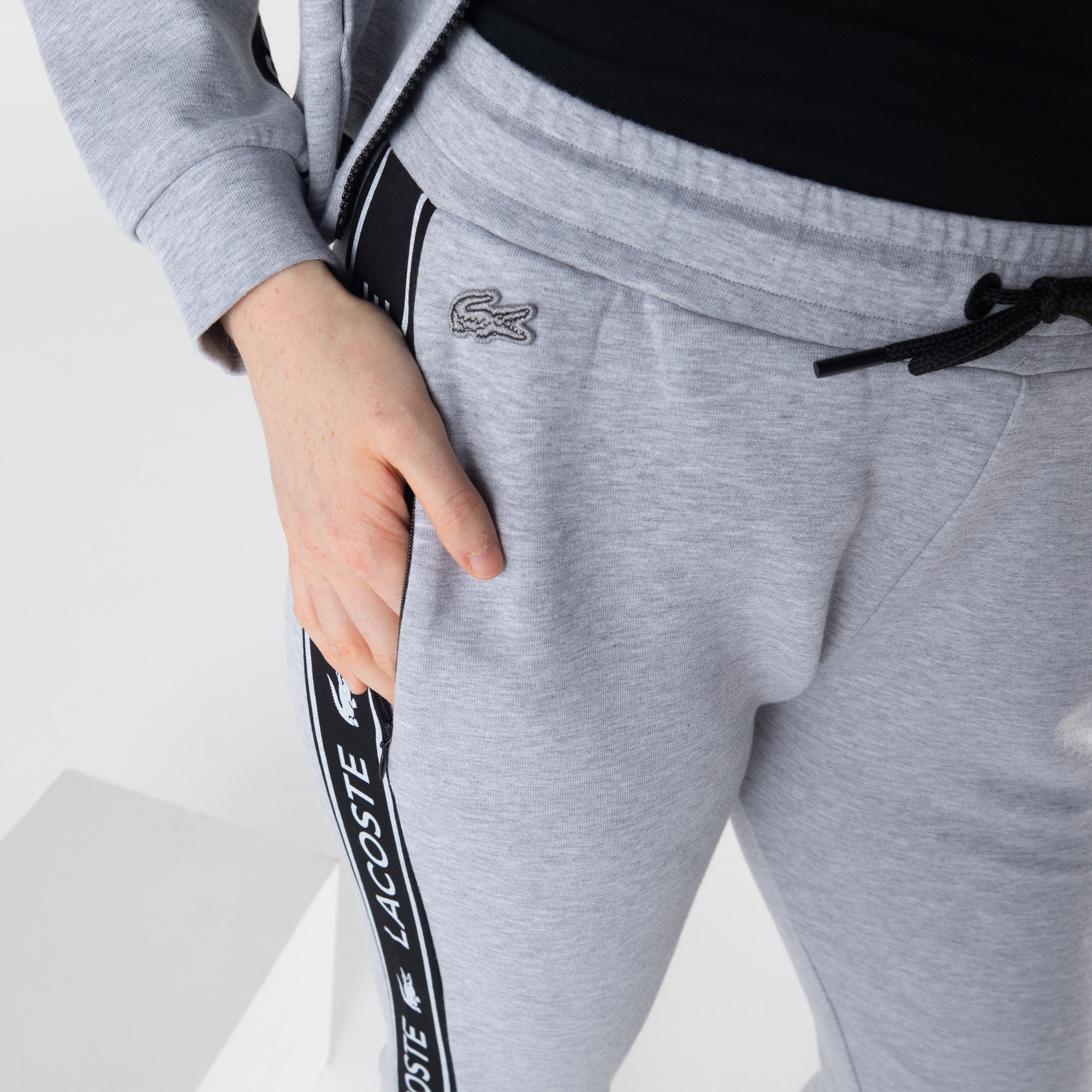 Lacoste Kadın Slim Fit Baskılı Gri Eşofman Altı