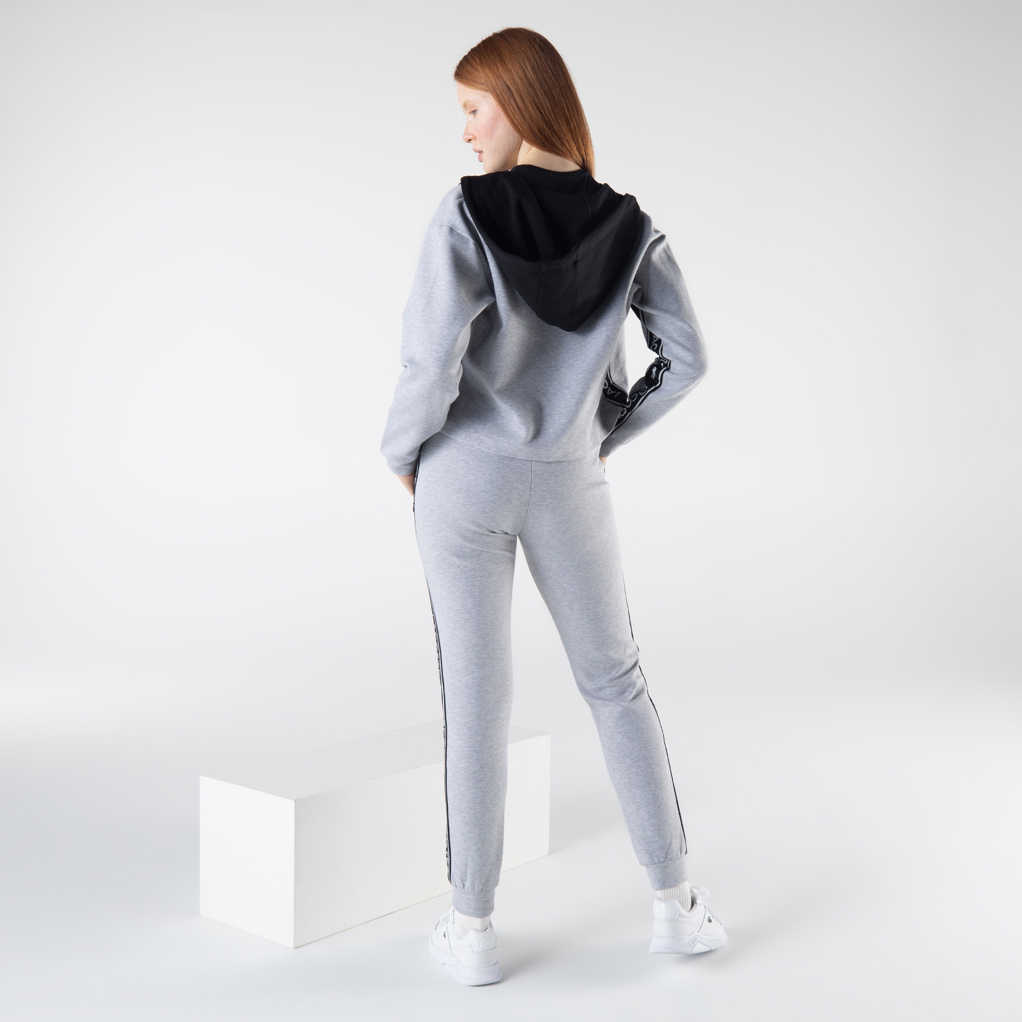 Lacoste Kadın Slim Fit Baskılı Gri Eşofman Altı