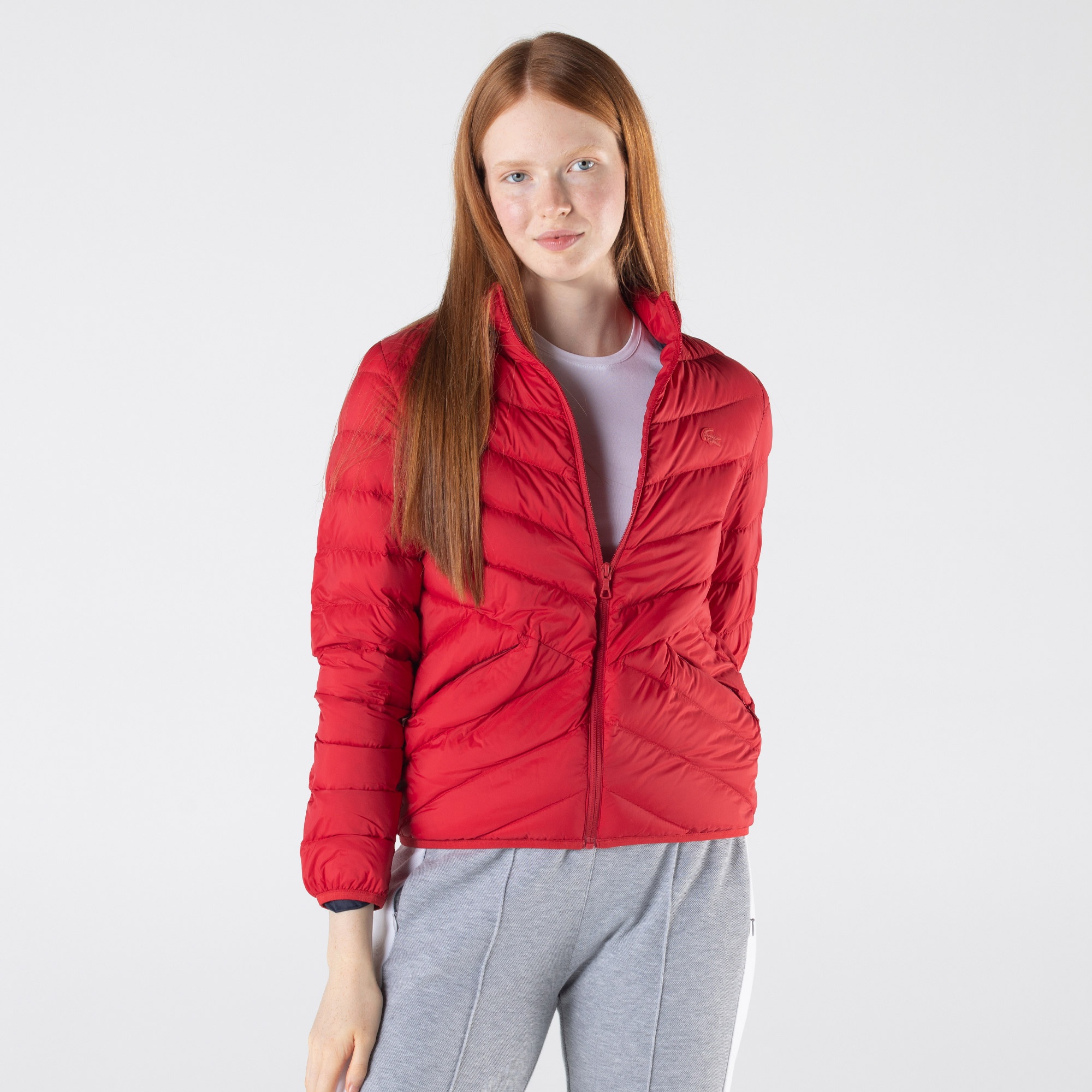 Lacoste Kadın Kapitone Kırmızı Mont