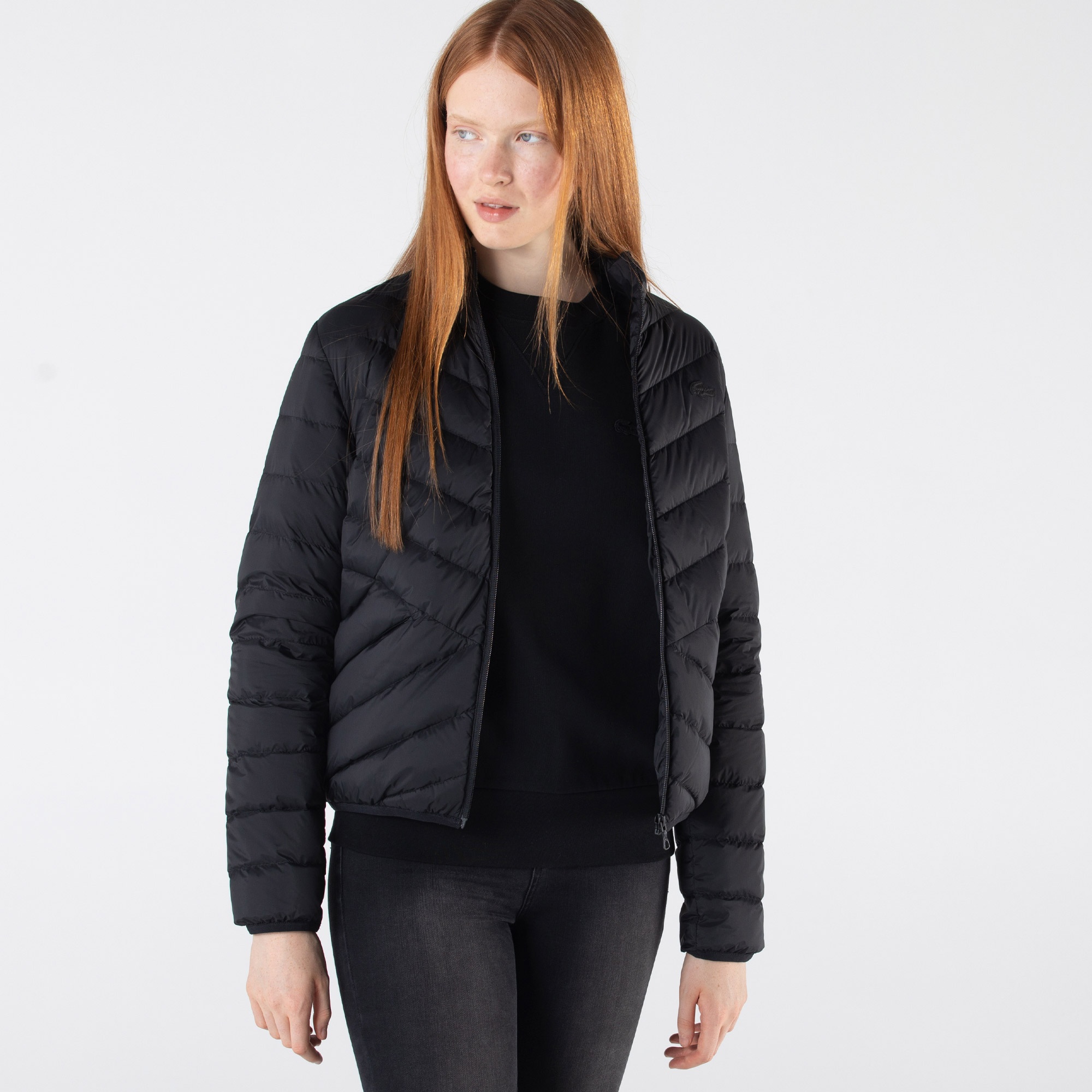 Lacoste Kadın Kapitone Siyah Mont