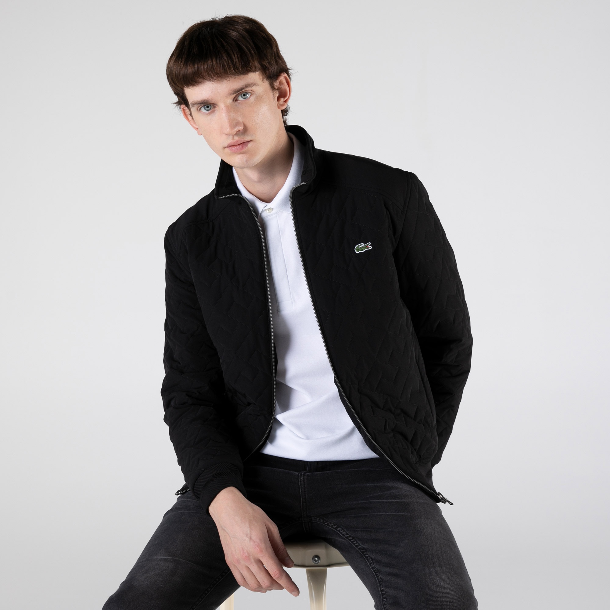 Lacoste Erkek Kapitone Siyah Mont