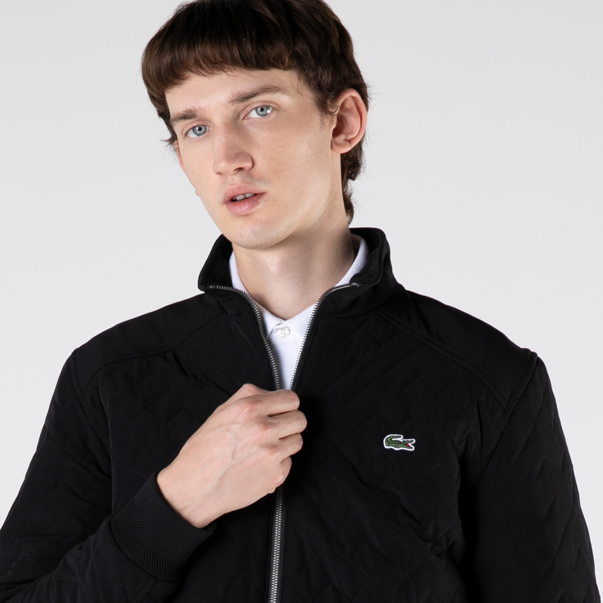 Lacoste Erkek Kapitone Siyah Mont