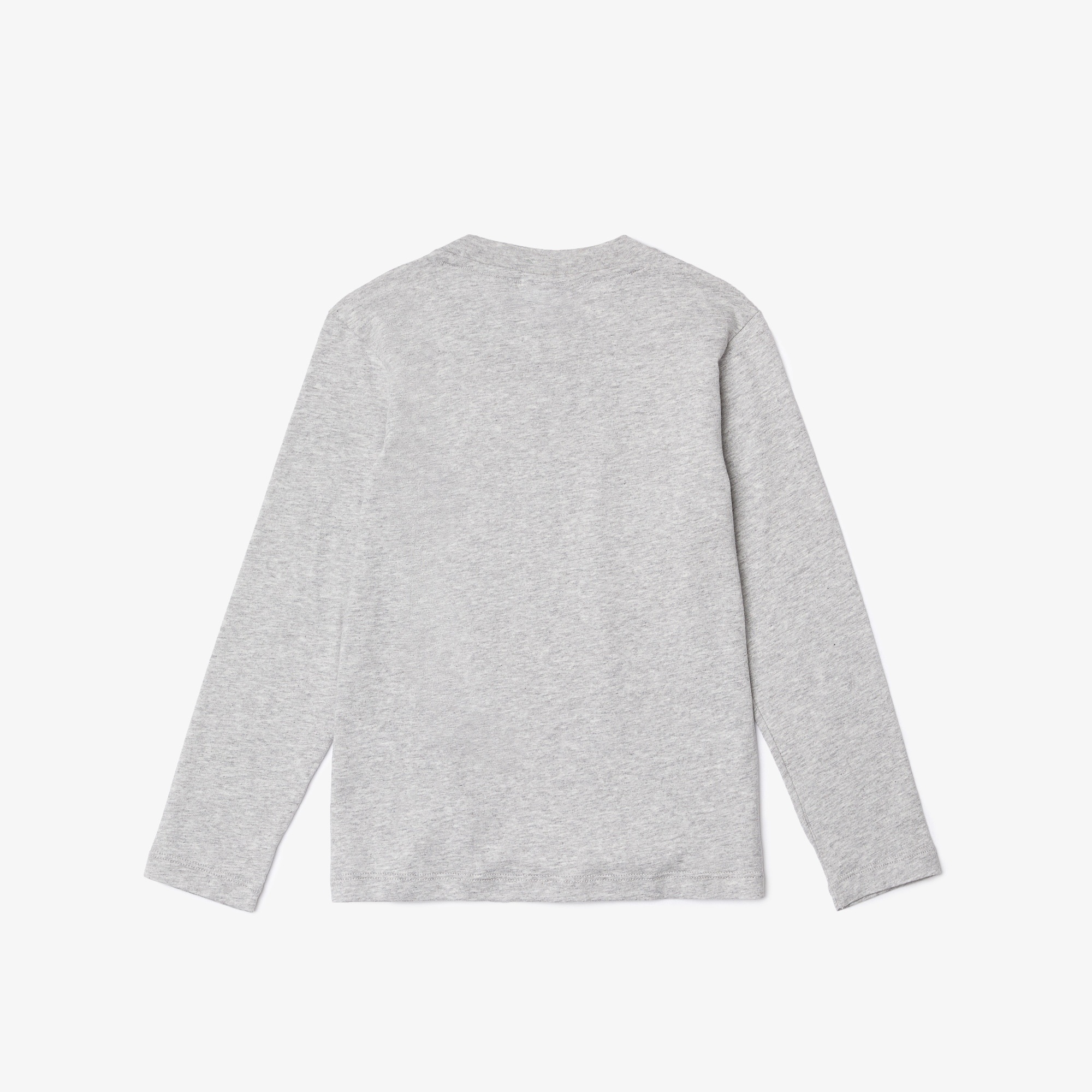 Lacoste Erkek Çocuk Uzun Kollu Bisiklet Yaka Baskılı Gri T-Shirt