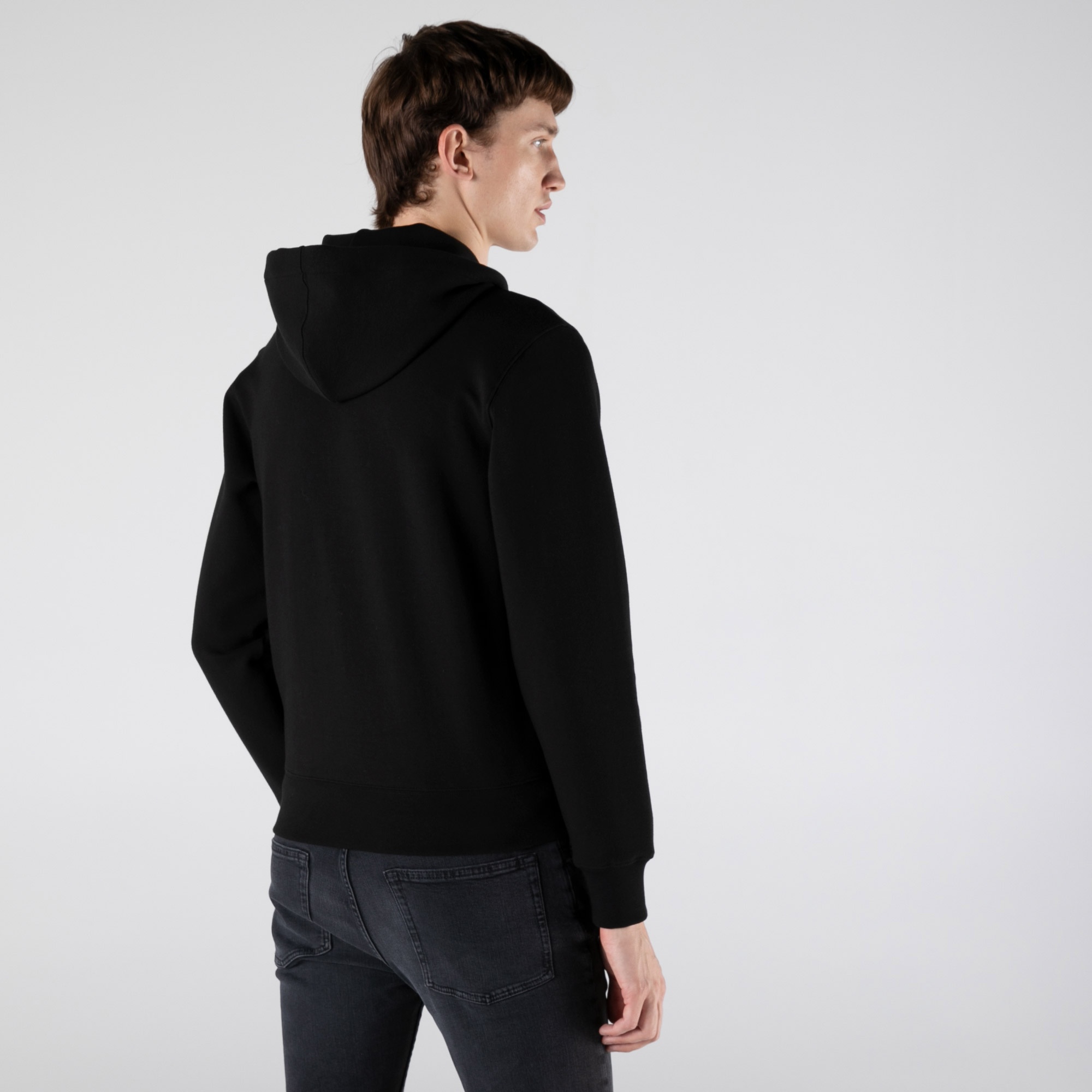 Lacoste Erkek Classic Fit Fermuarlı Siyah Sweatshirt