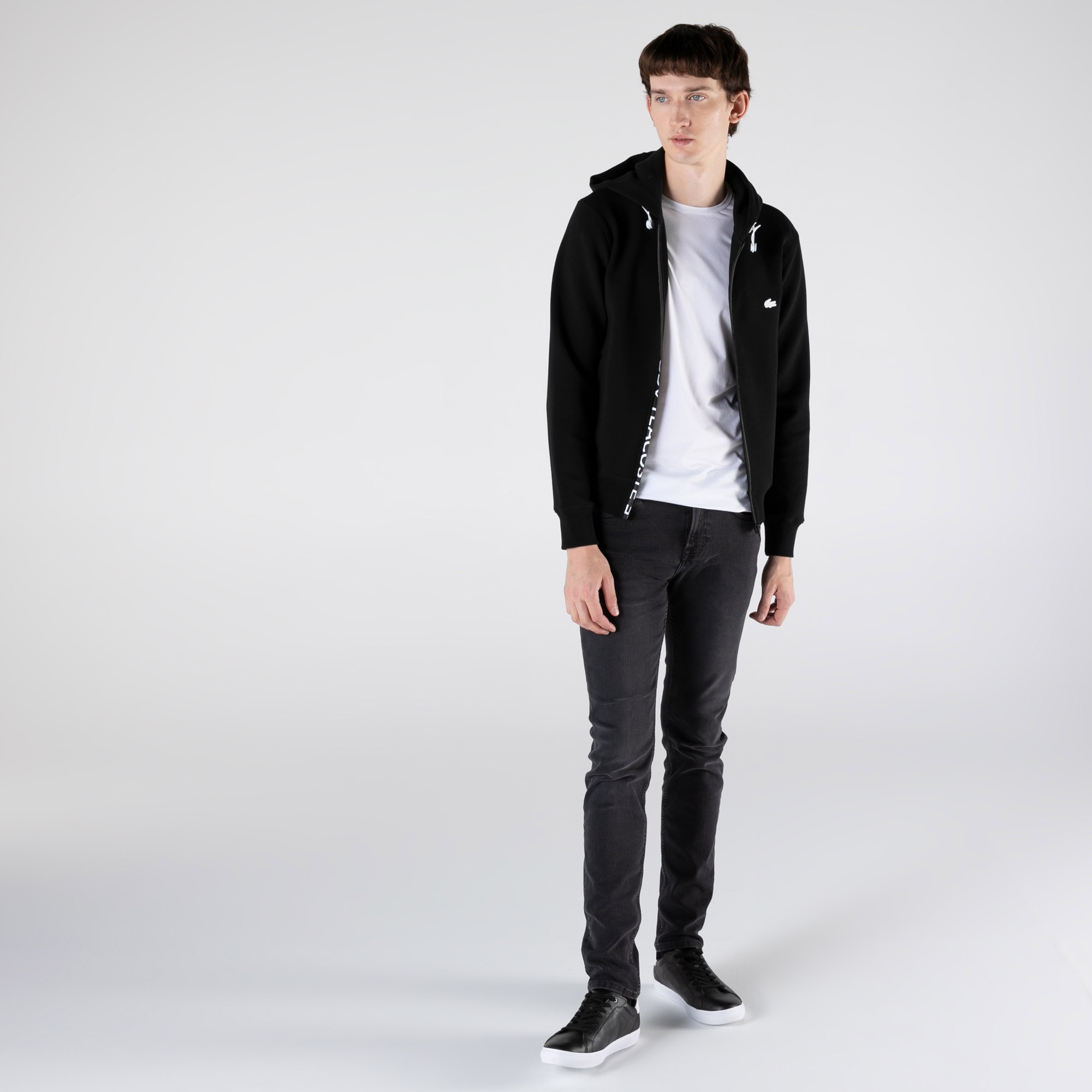 Lacoste Erkek Classic Fit Fermuarlı Siyah Sweatshirt