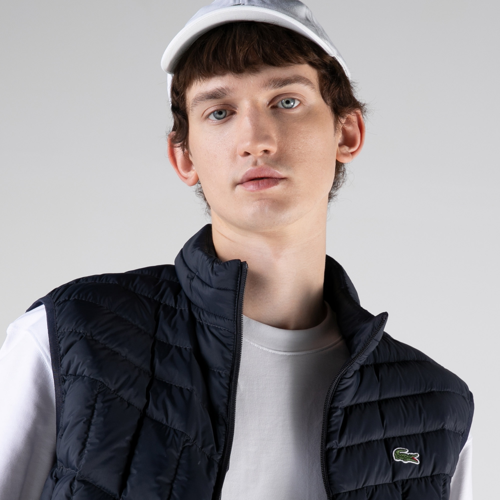 Lacoste Erkek Kapitone Lacivert Yelek