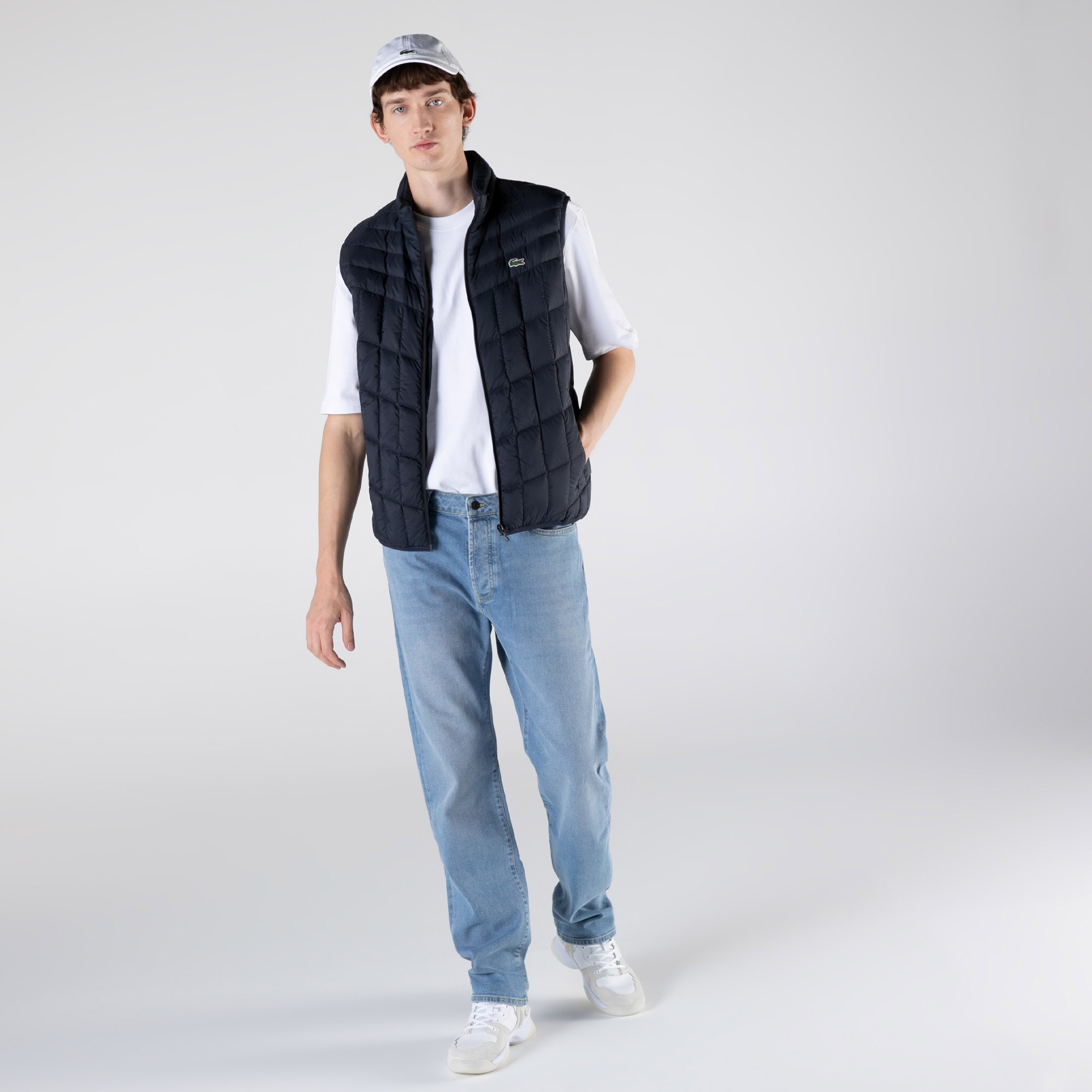 Lacoste Erkek Kapitone Lacivert Yelek