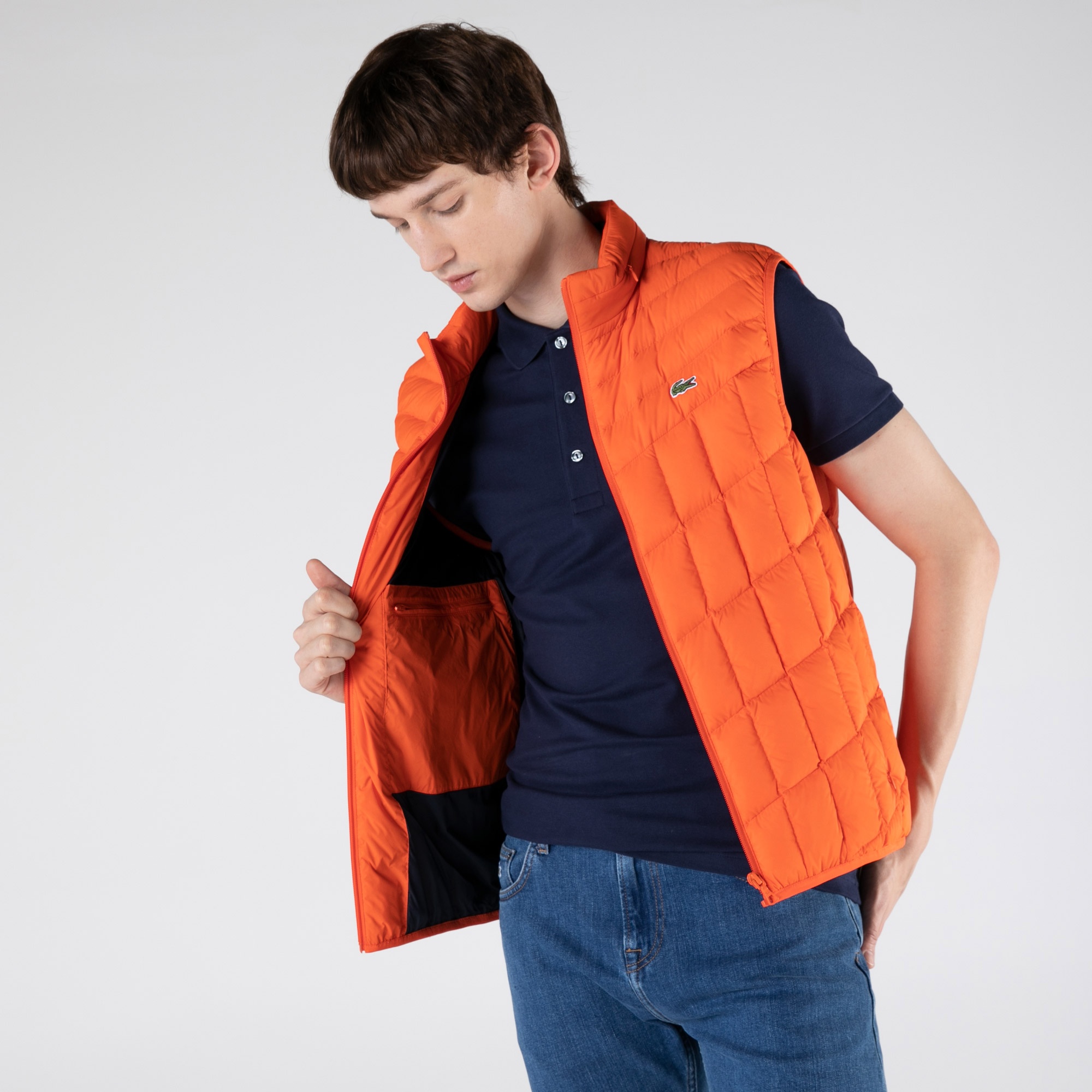 Lacoste Erkek Kapitone Turuncu Yelek