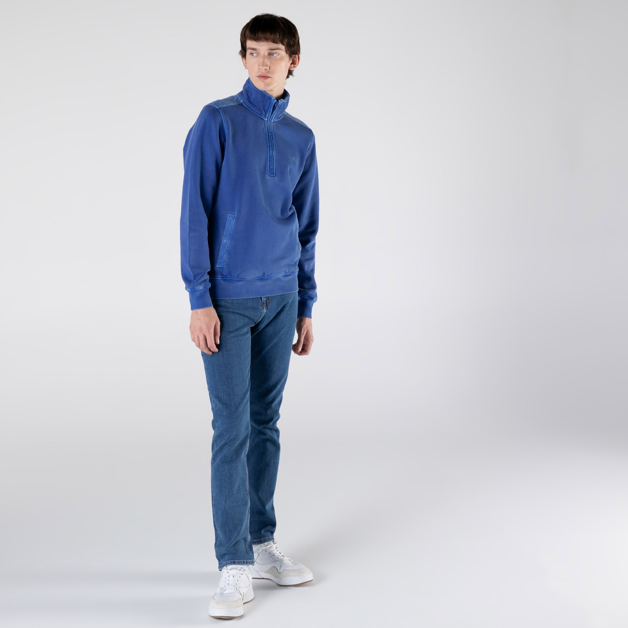 Lacoste Erkek Regular Fit Yarım Fermuarlı Mavi Sweatshirt