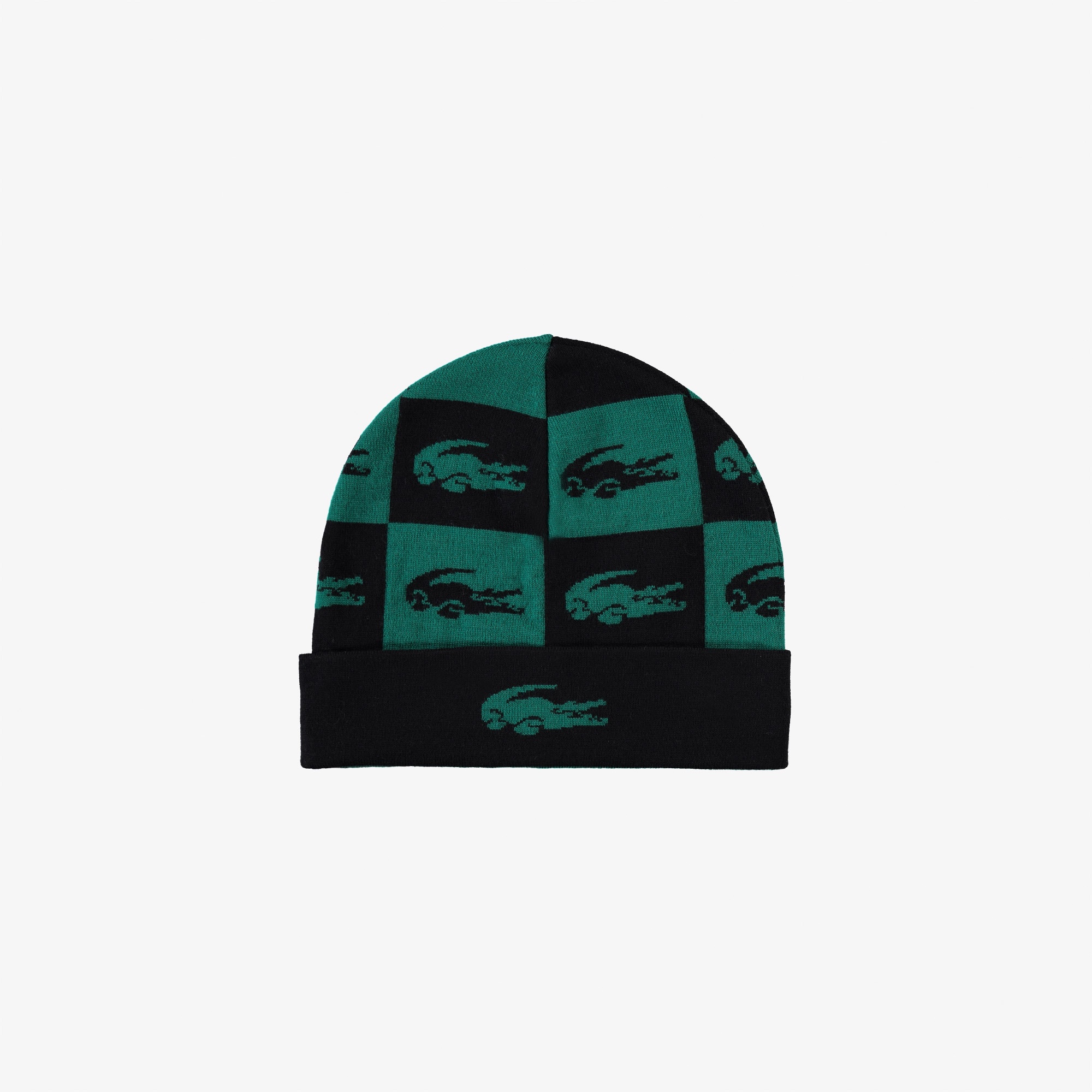 Lacoste Erkek Ekose Baskılı Yeşil Bere