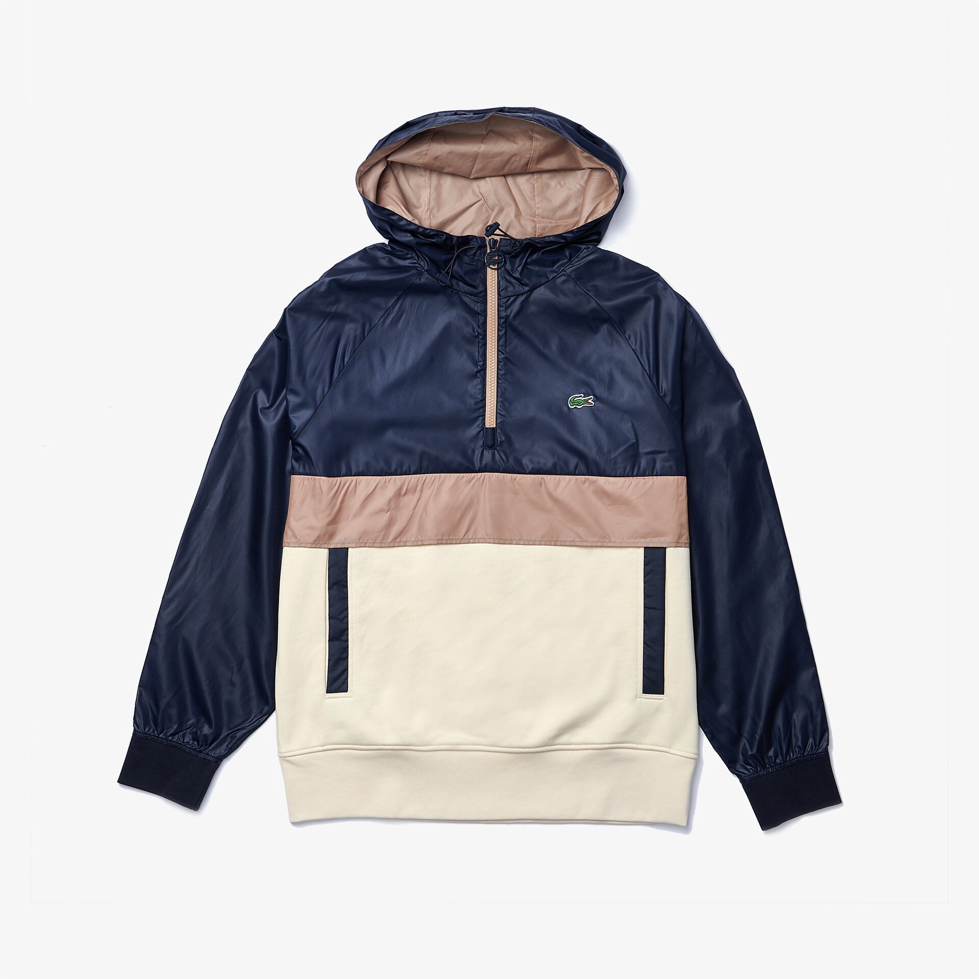 Lacoste Erkek Relaxed Fit Kapüşonlu Renk Bloklu Renkli Sweatshirt