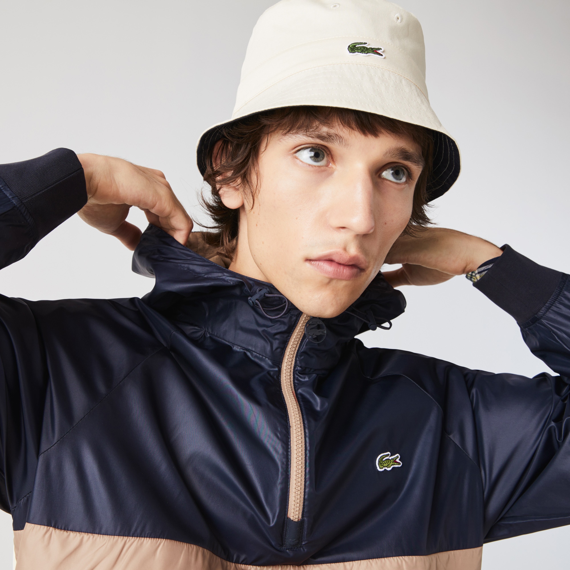 Lacoste Erkek Relaxed Fit Kapüşonlu Renk Bloklu Renkli Sweatshirt