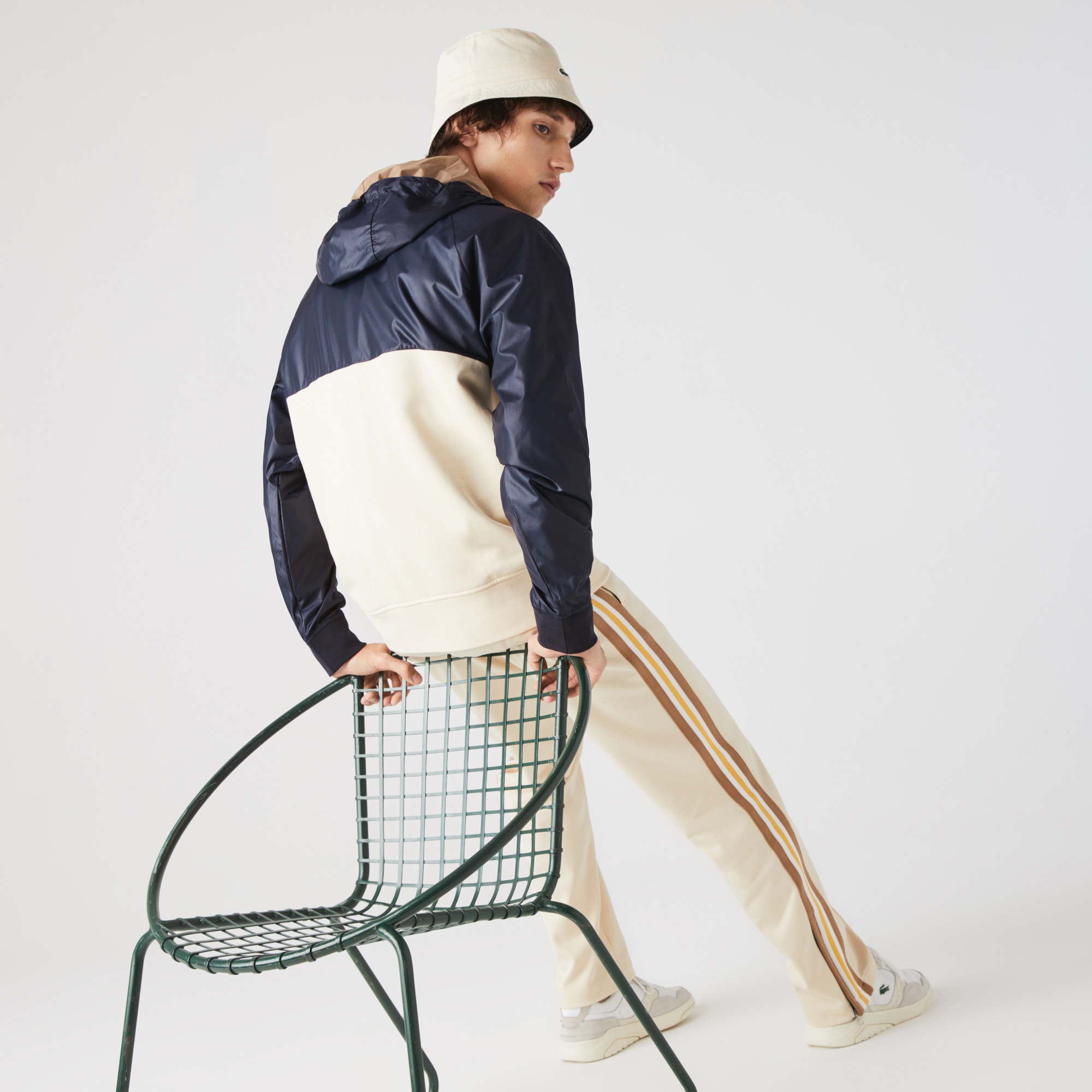 Lacoste Erkek Relaxed Fit Kapüşonlu Renk Bloklu Renkli Sweatshirt