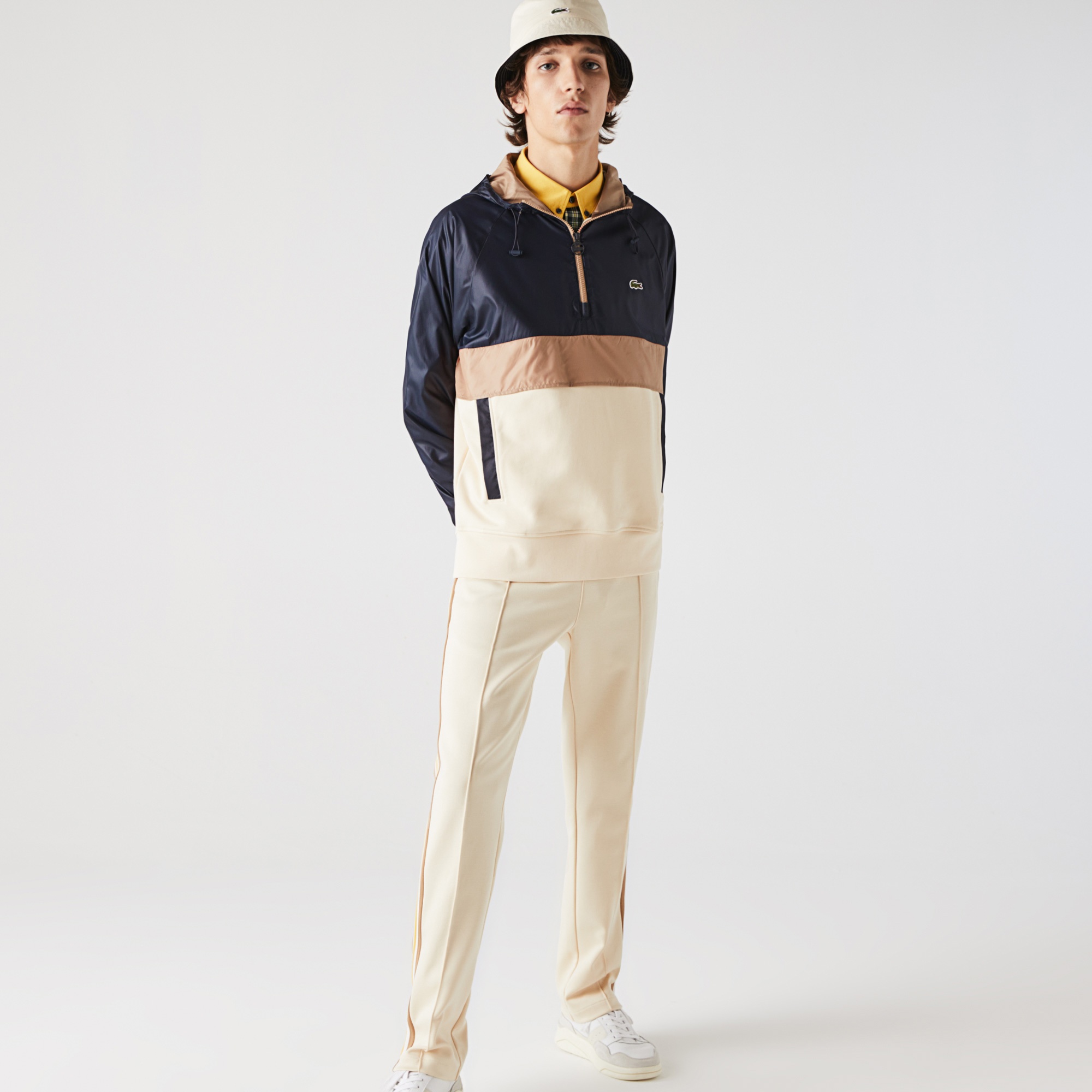 Lacoste Erkek Relaxed Fit Kapüşonlu Renk Bloklu Renkli Sweatshirt