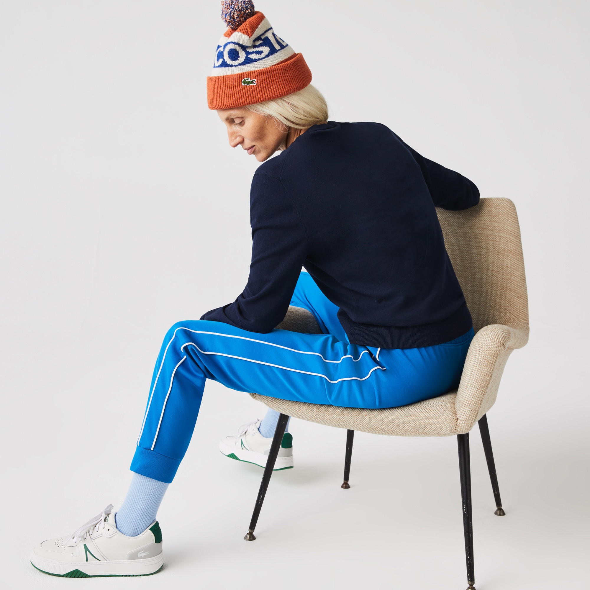 Lacoste Kadın Bisiklet Yaka Lacivert Kazak