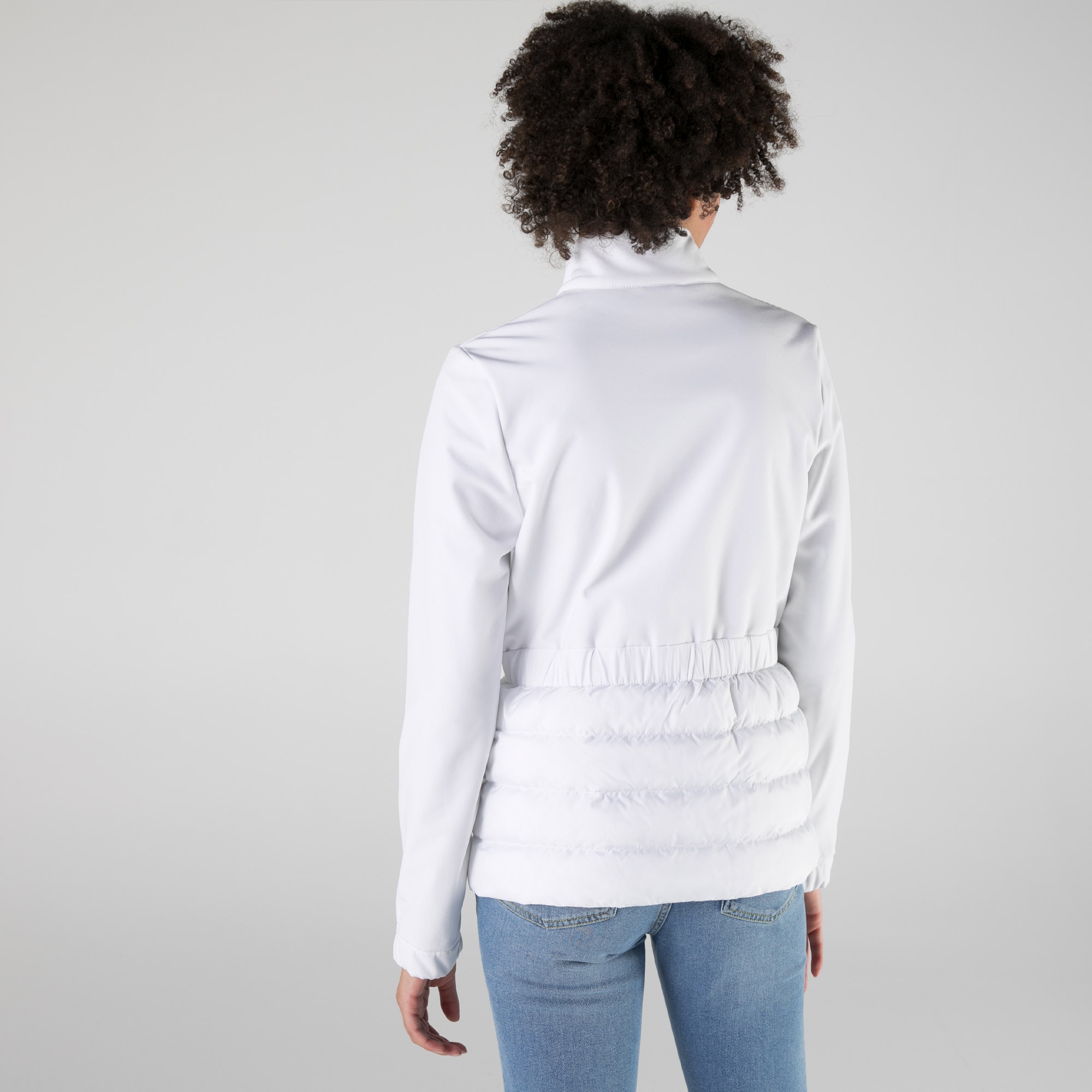 Lacoste Kadın Dik Yaka Kapitone Krem Mont