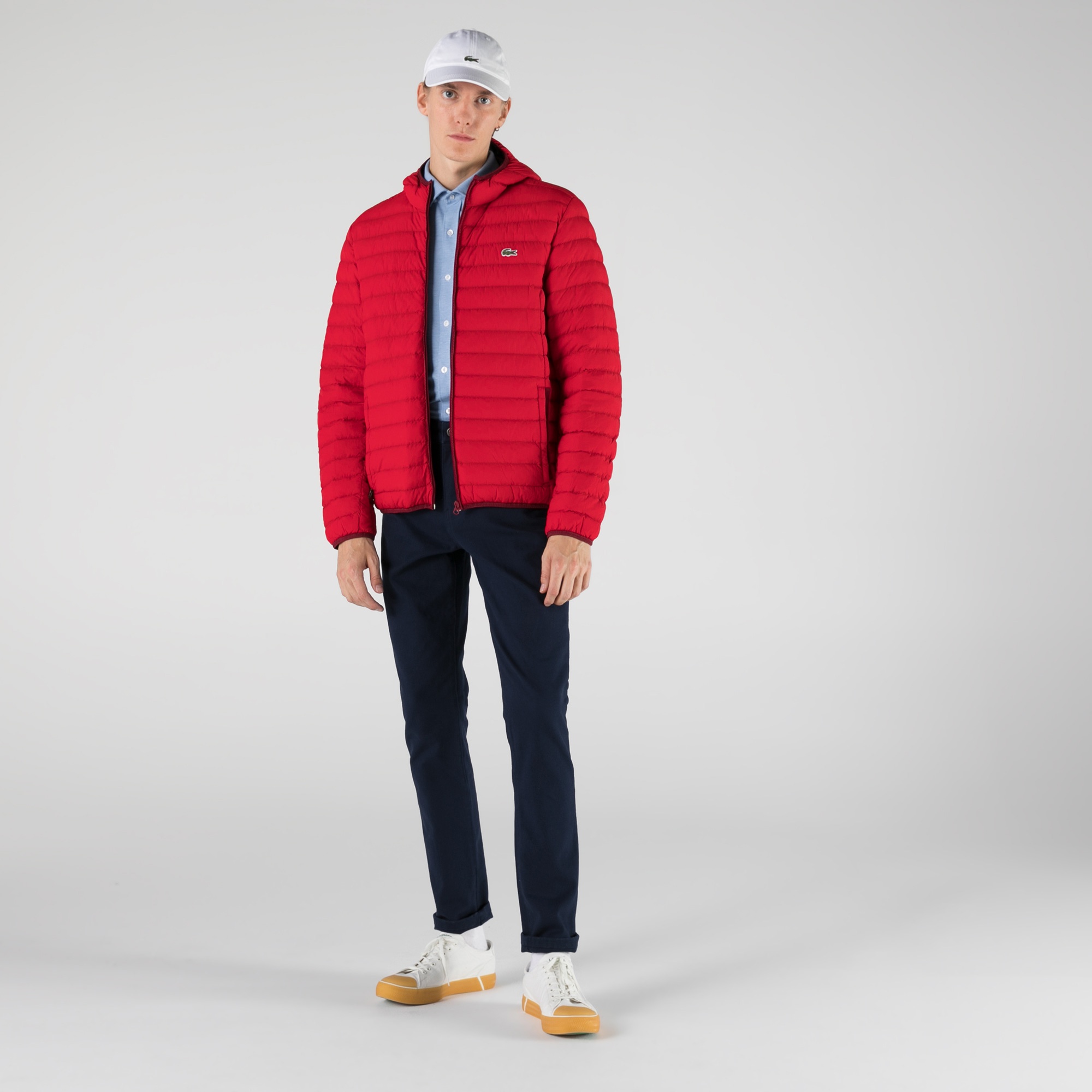 Lacoste Erkek Kapüşonlu Kırmızı Mont