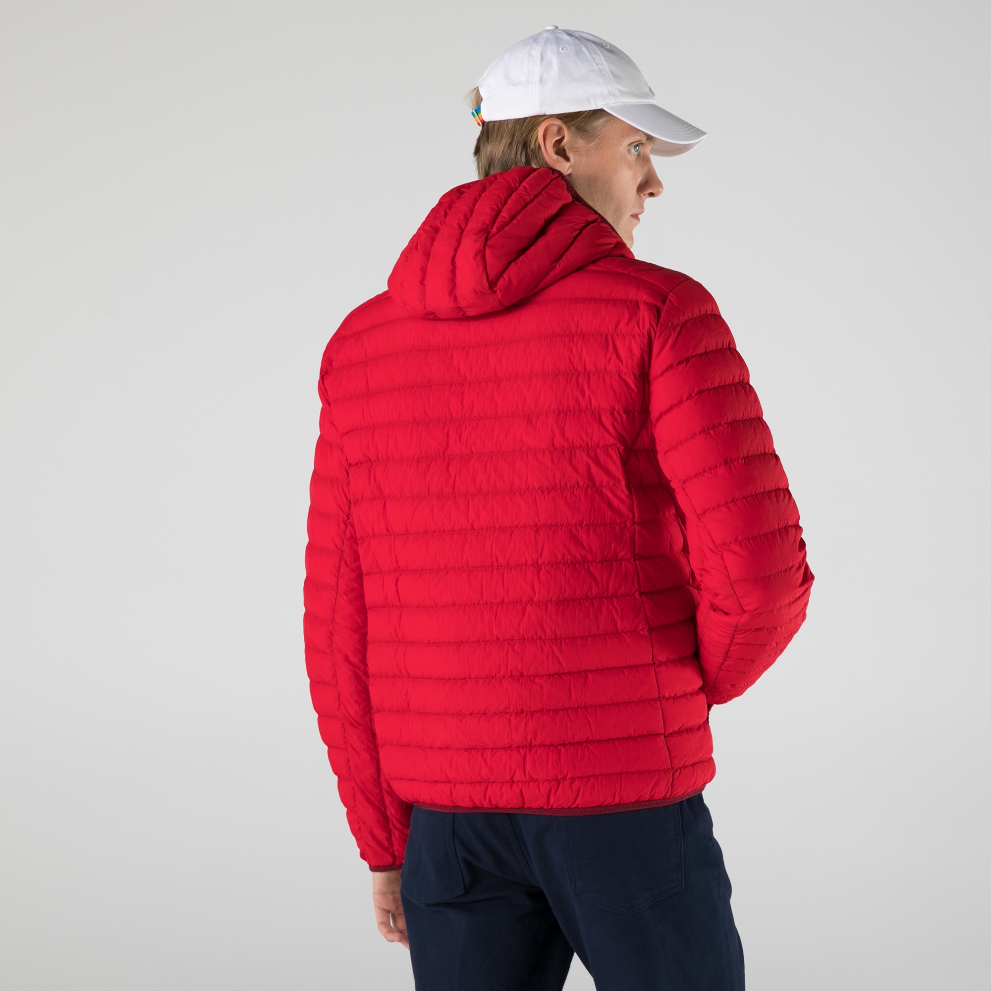 Lacoste Erkek Kapüşonlu Kırmızı Mont