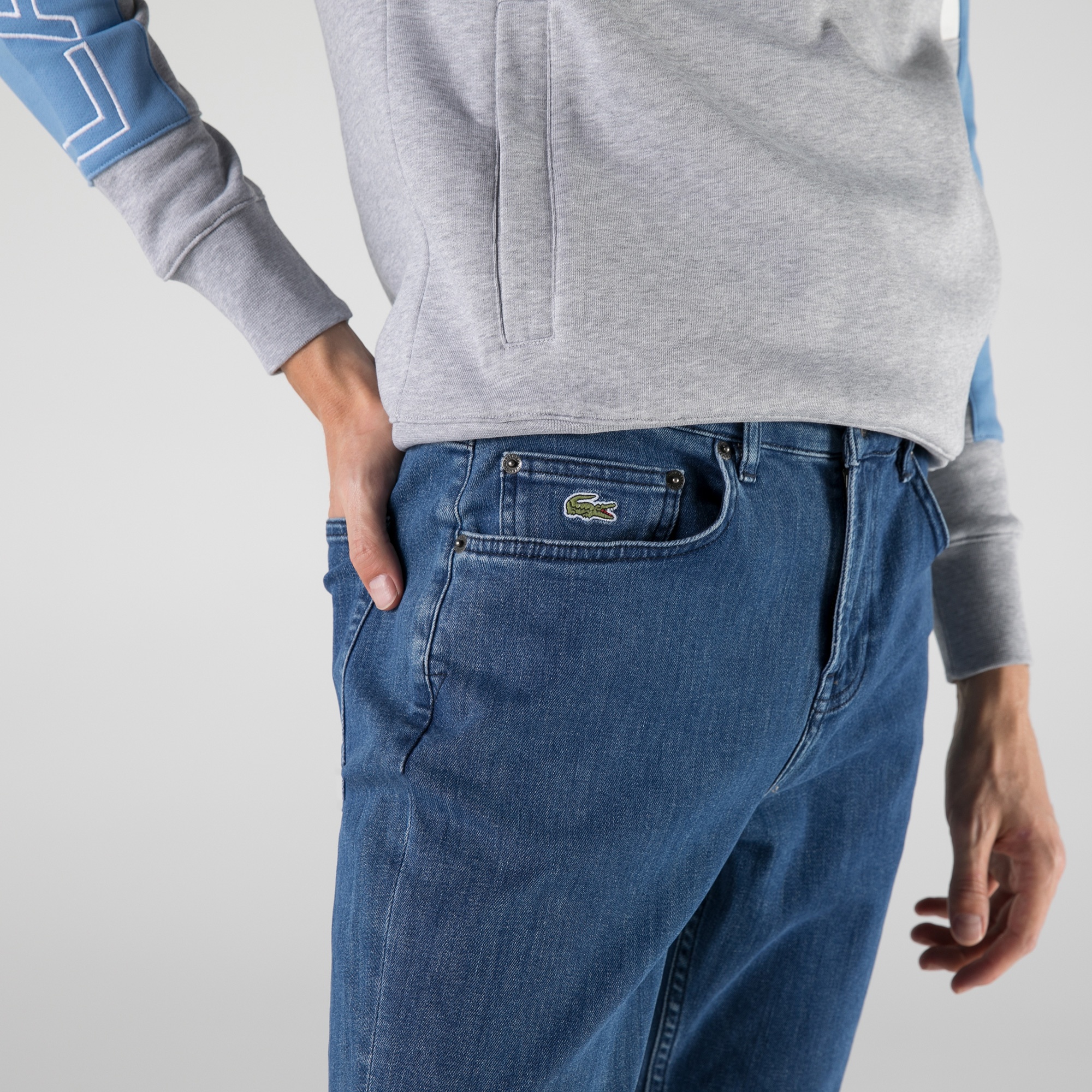 Lacoste Erkek Slim Fit Denim Mavi Pantolon