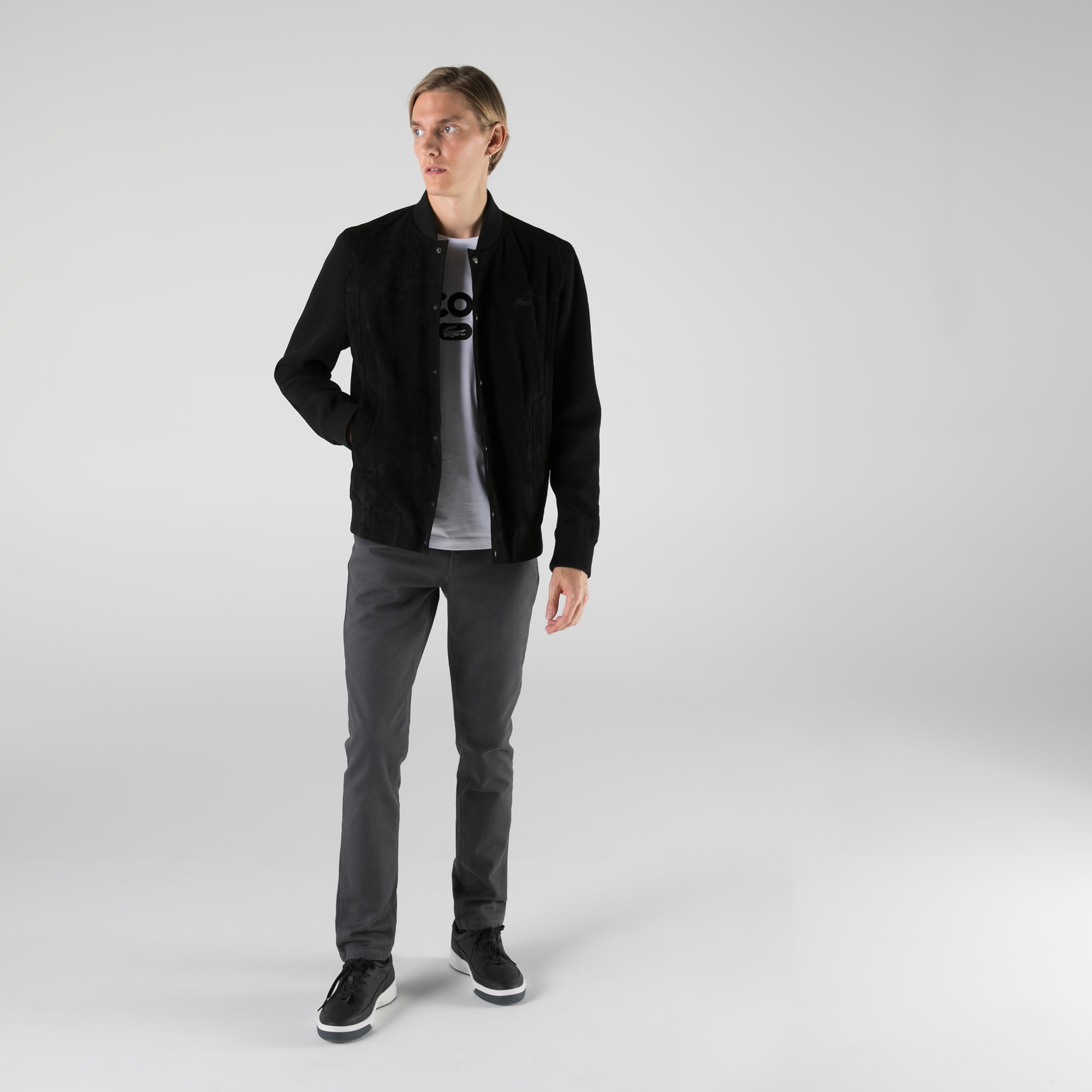 Lacoste Erkek Siyah Süet Ceket