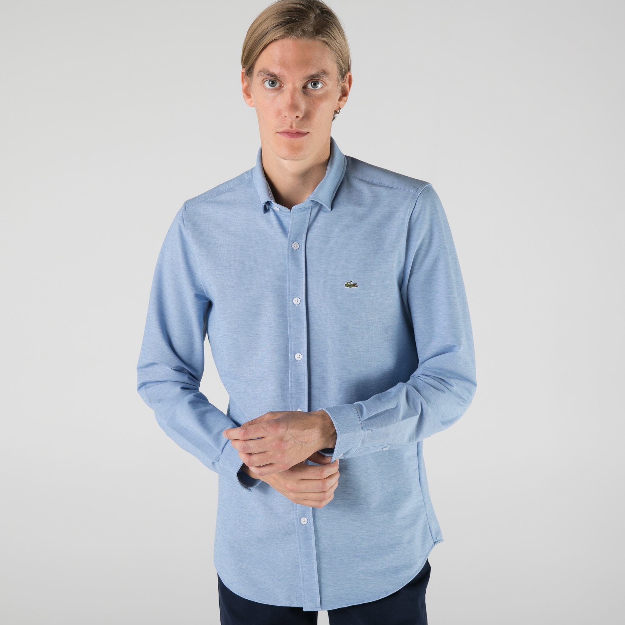 Lacoste Erkek Slim Fit Mavi Gömlek