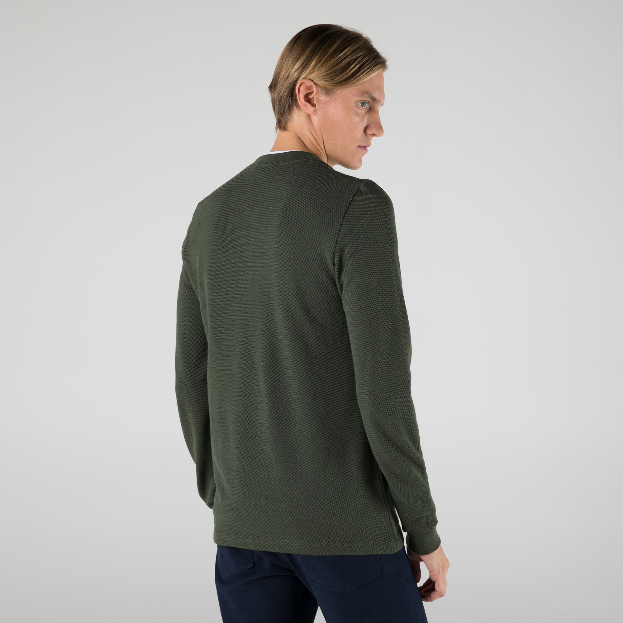 Lacoste Erkek Regular Fit Uzun Kollu Haki Sweatshirt