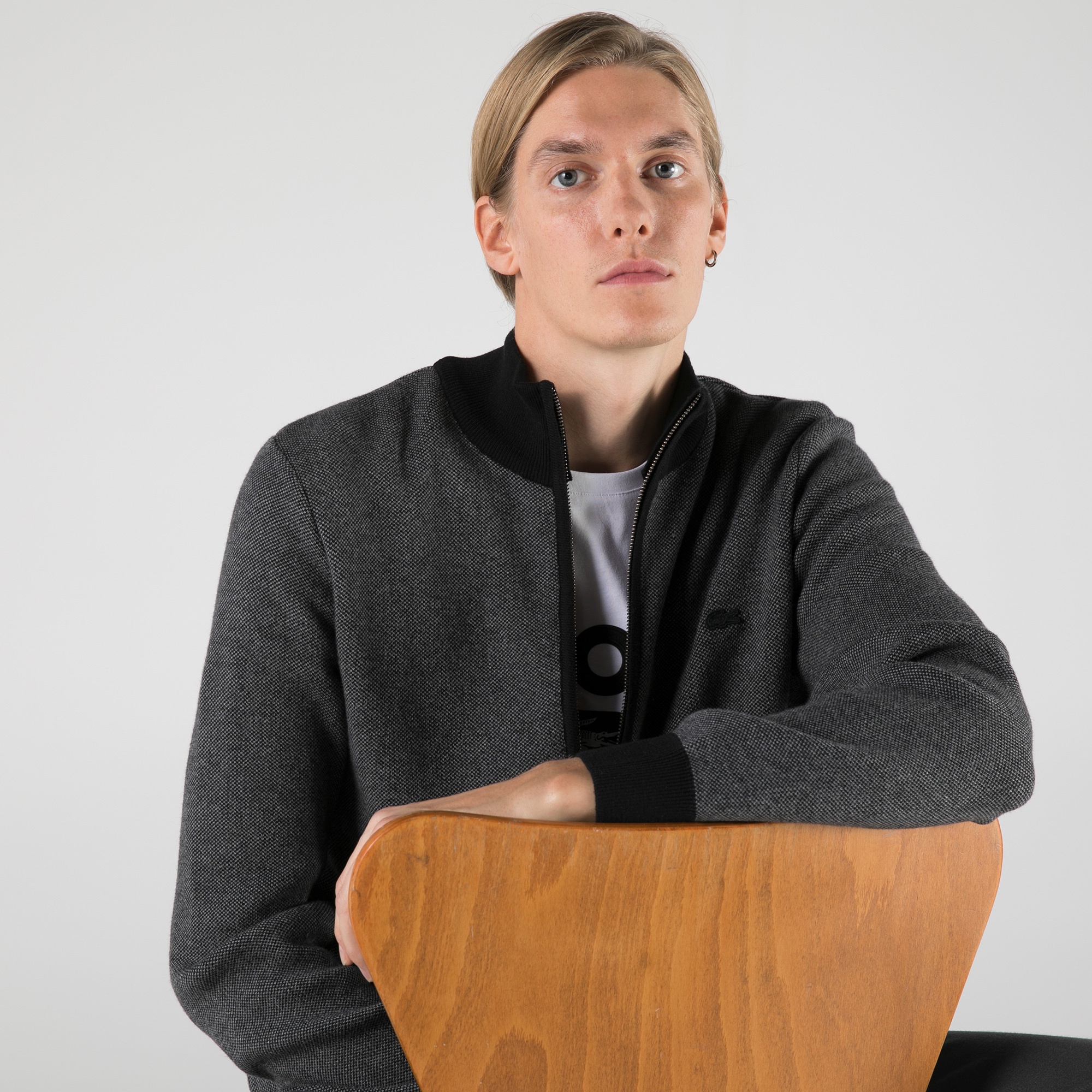 Lacoste Erkek Fermuarlı Siyah Hırka