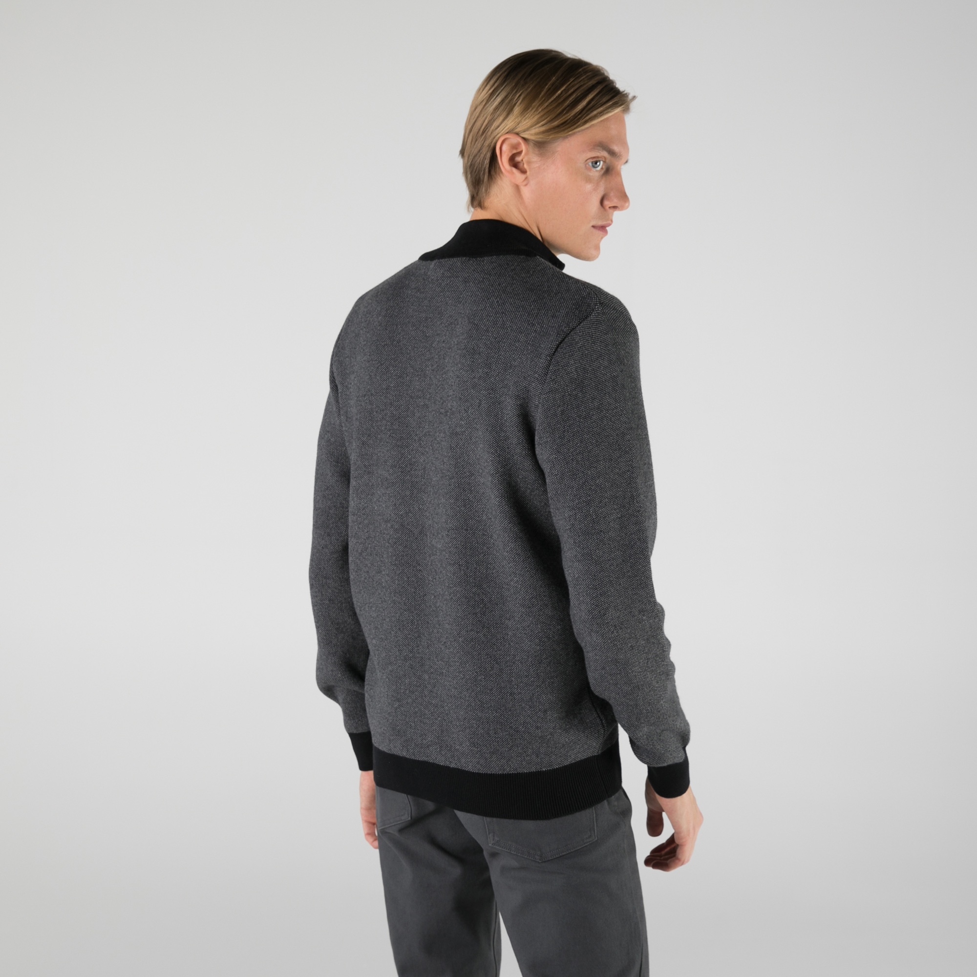 Lacoste Erkek Fermuarlı Siyah Hırka