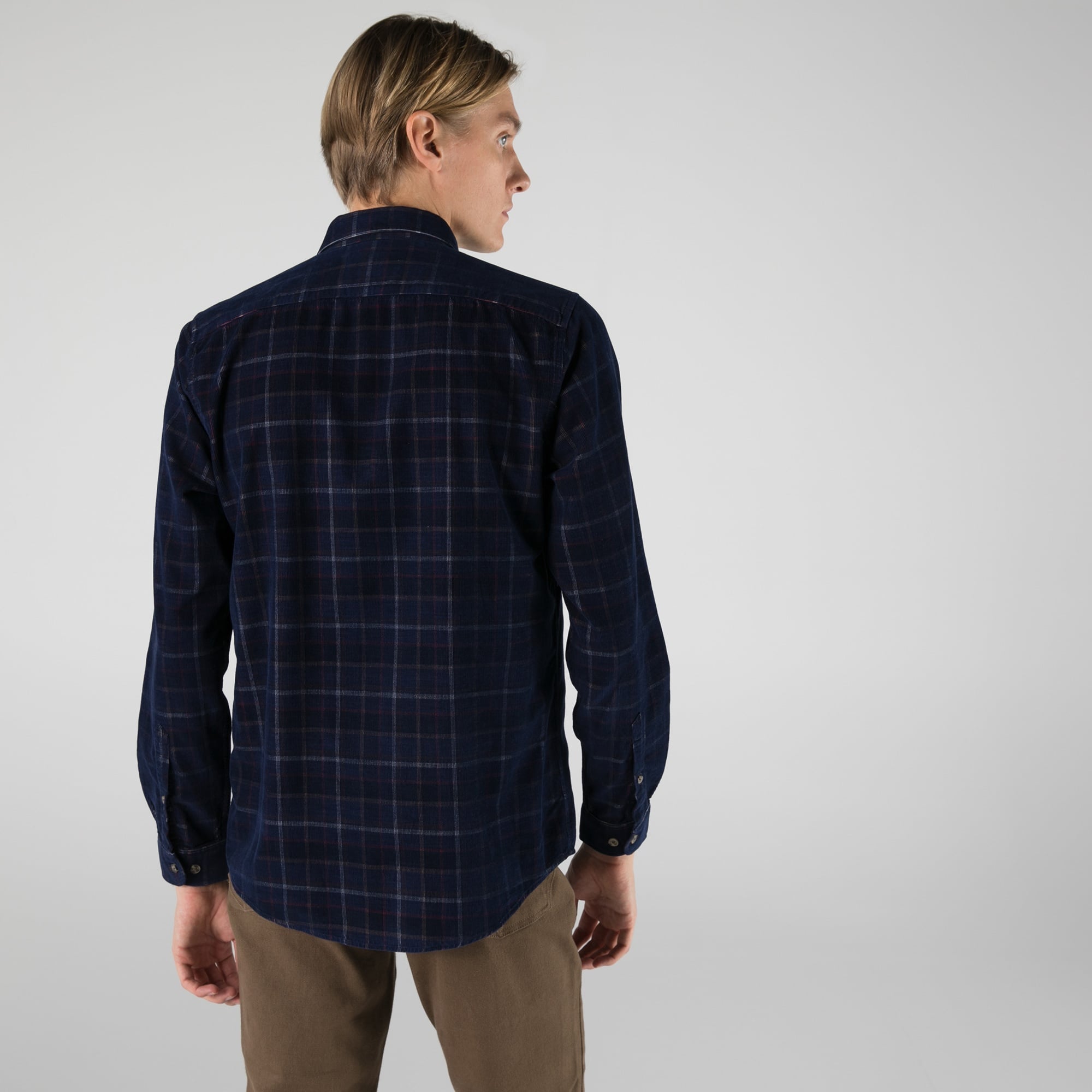 Lacoste Erkek Slim Fit Ekose Lacivert Gömlek