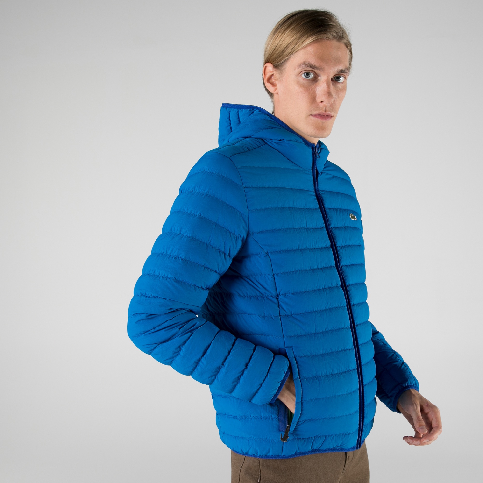 Lacoste Erkek Kapüşonlu Mavi Mont
