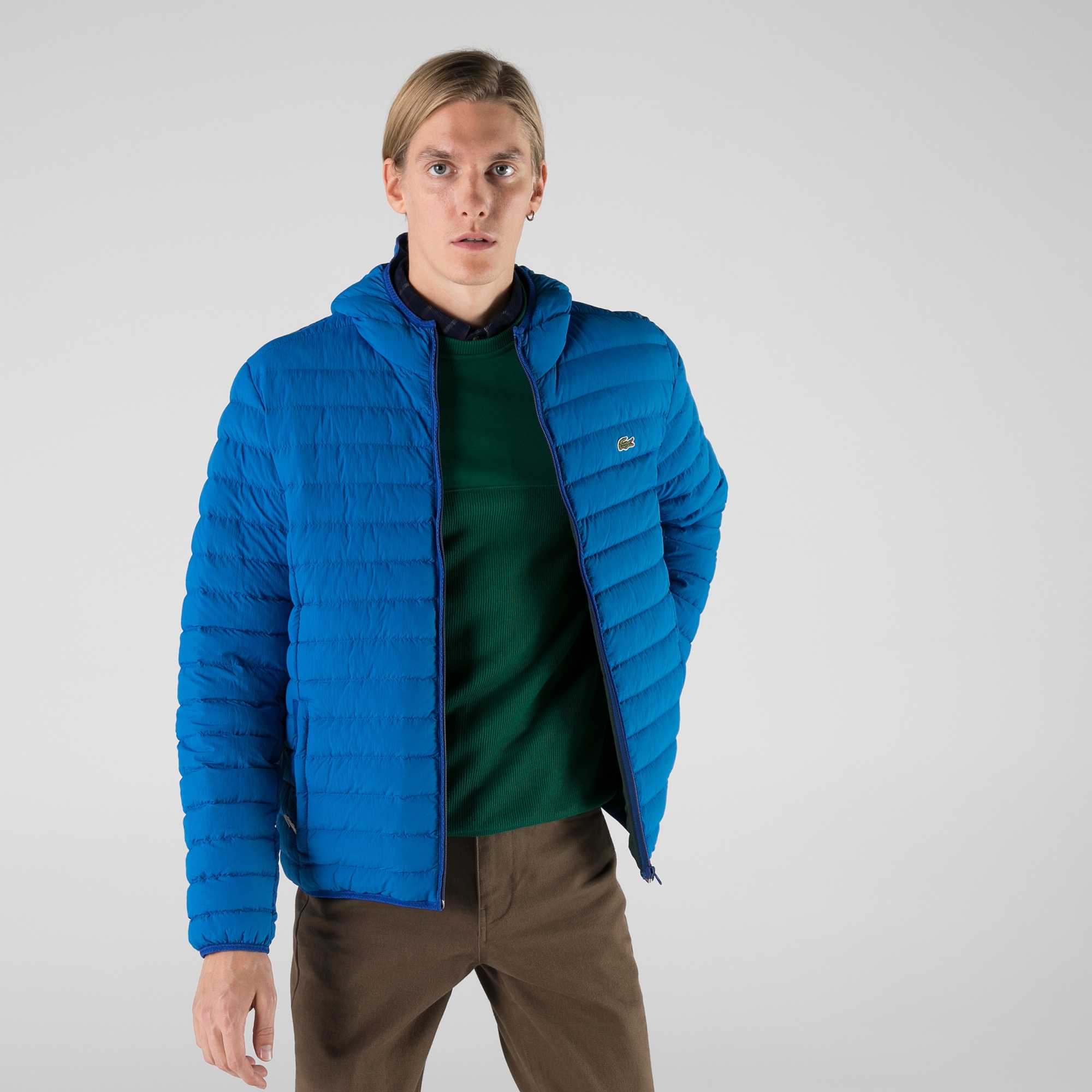 Lacoste Erkek Kapüşonlu Mavi Mont