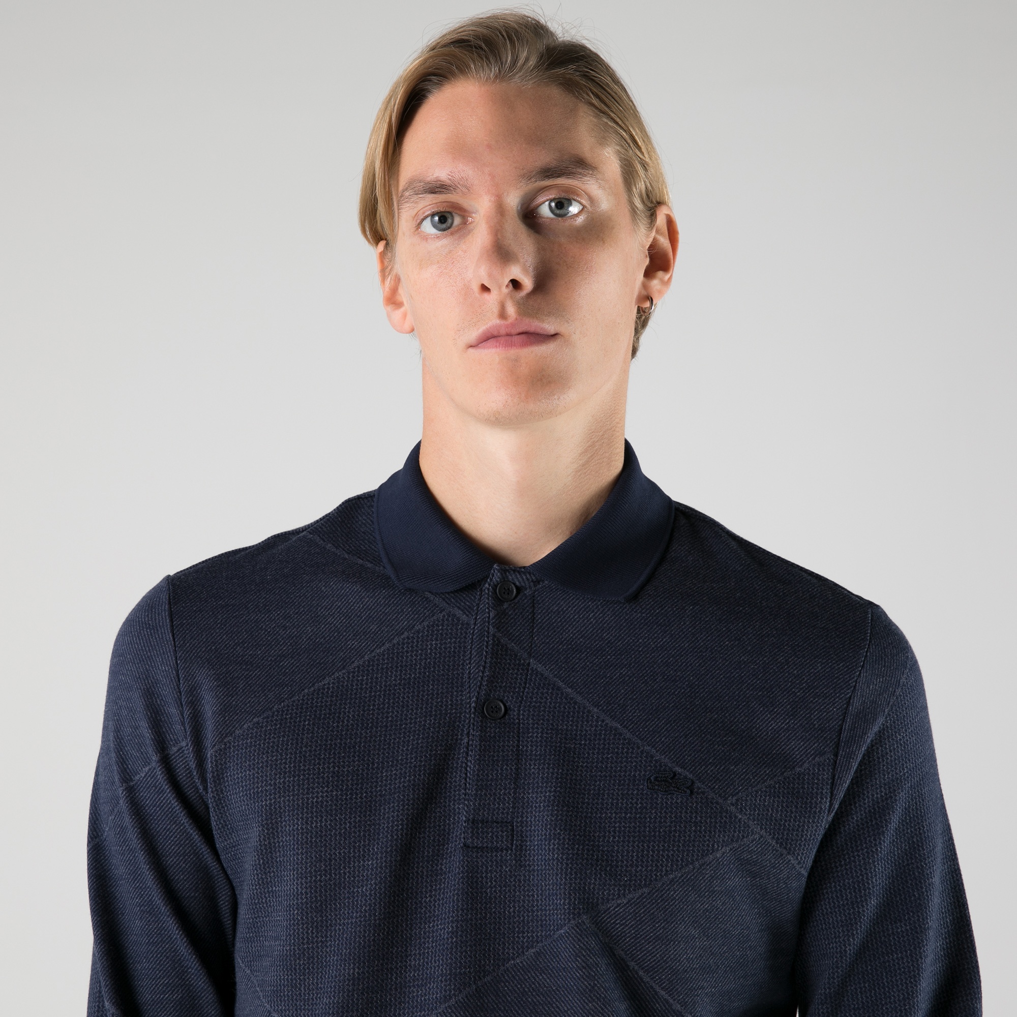 Lacoste Erkek Regular Fit Uzun Kollu Desenli Lacivert Polo