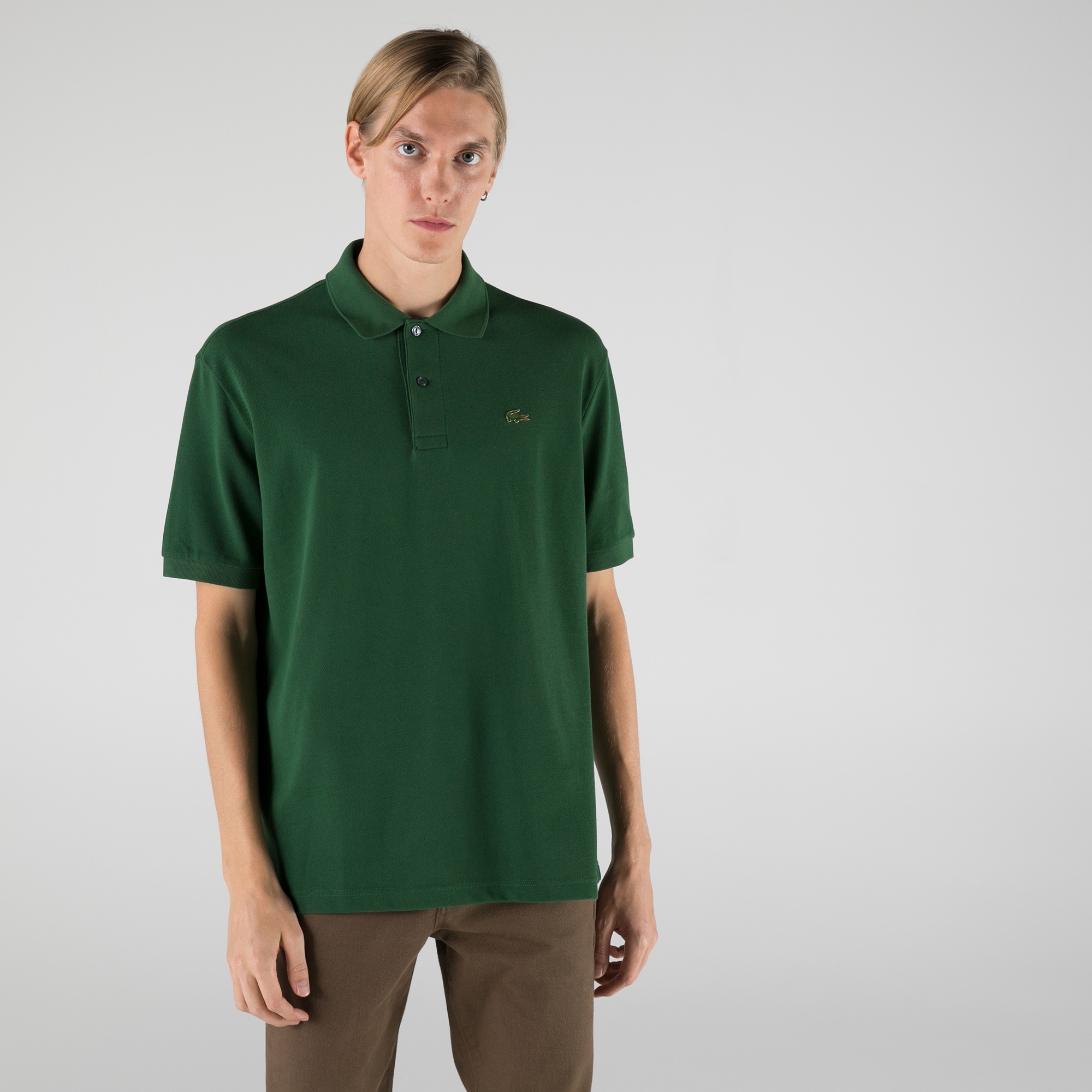 Lacoste L!VE Unisex Loose Fit Yeşil Polo