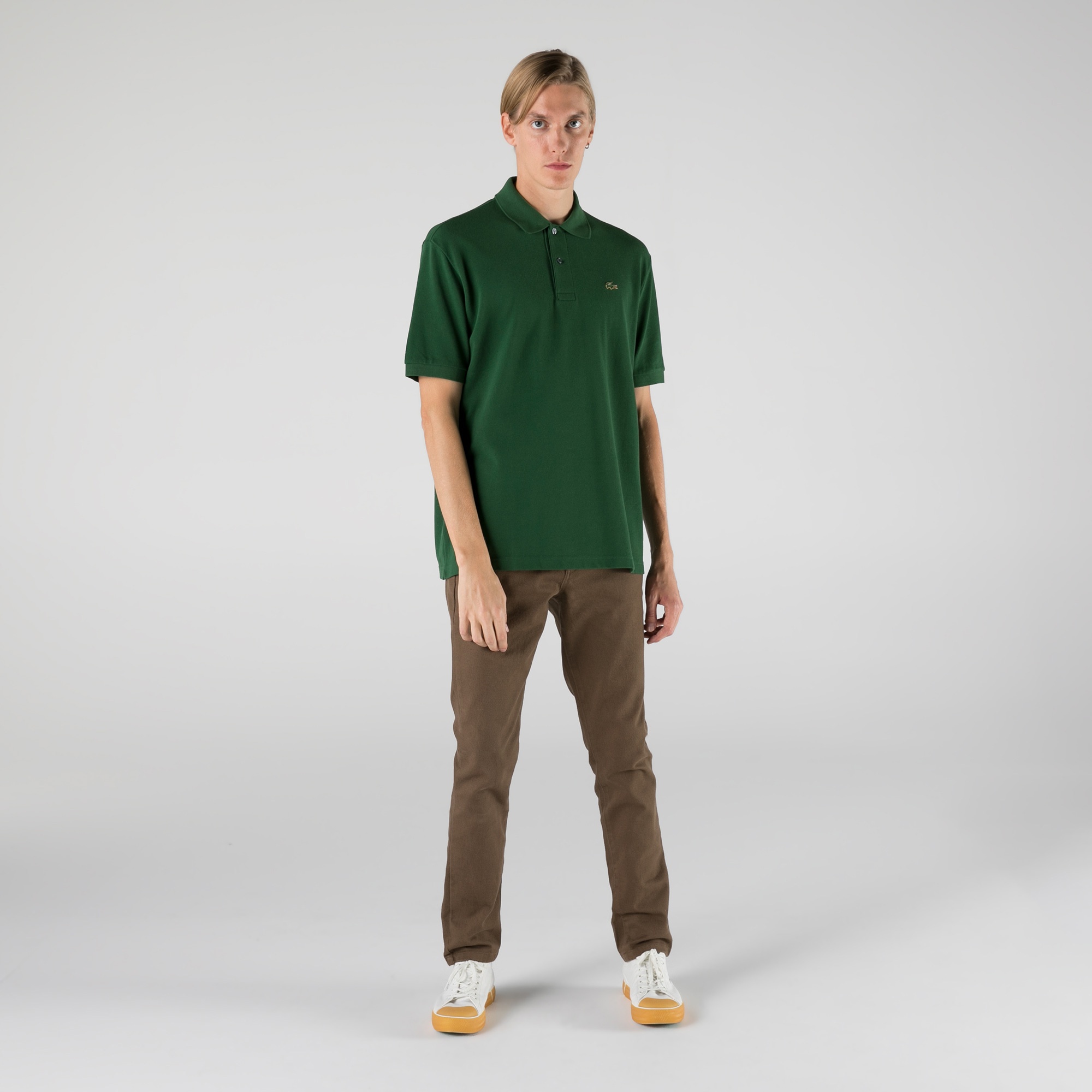 Lacoste L!VE Unisex Loose Fit Yeşil Polo