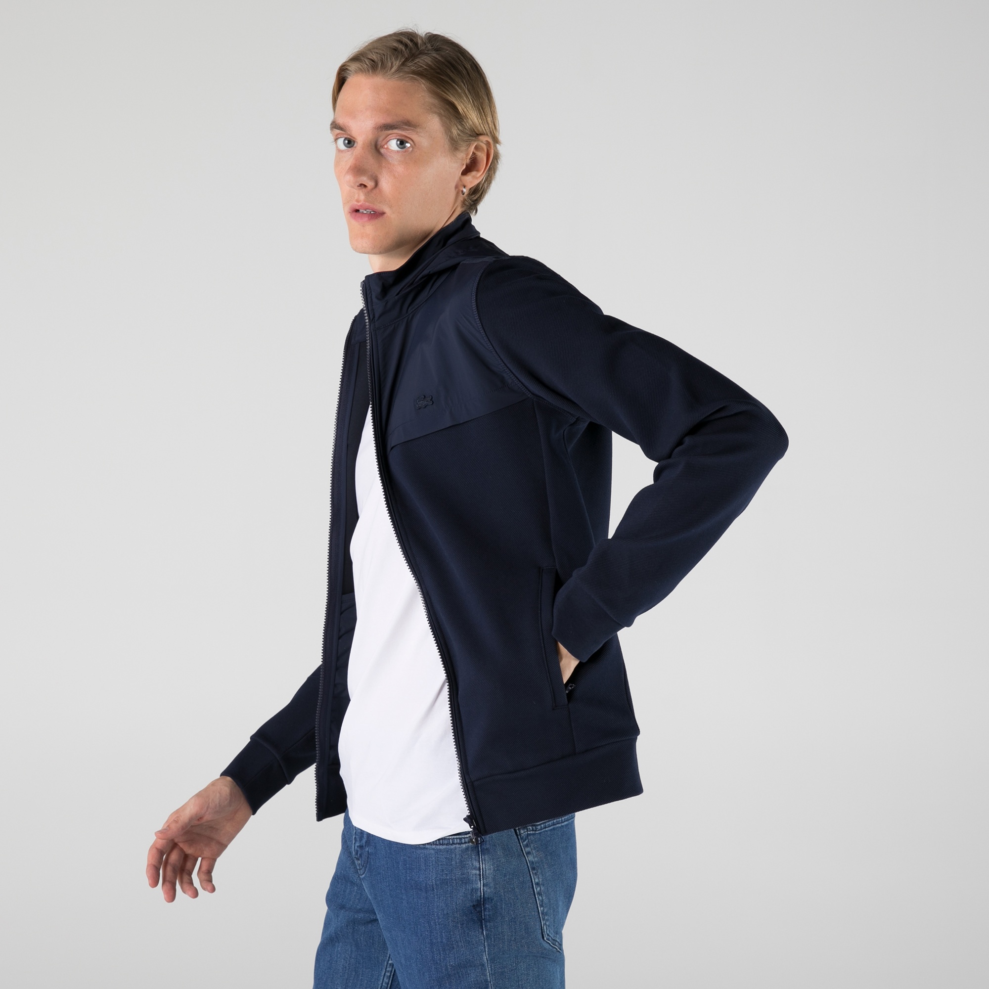 Lacoste Erkek Regular Fit Fermuarlı Lacivert Sweatshirt