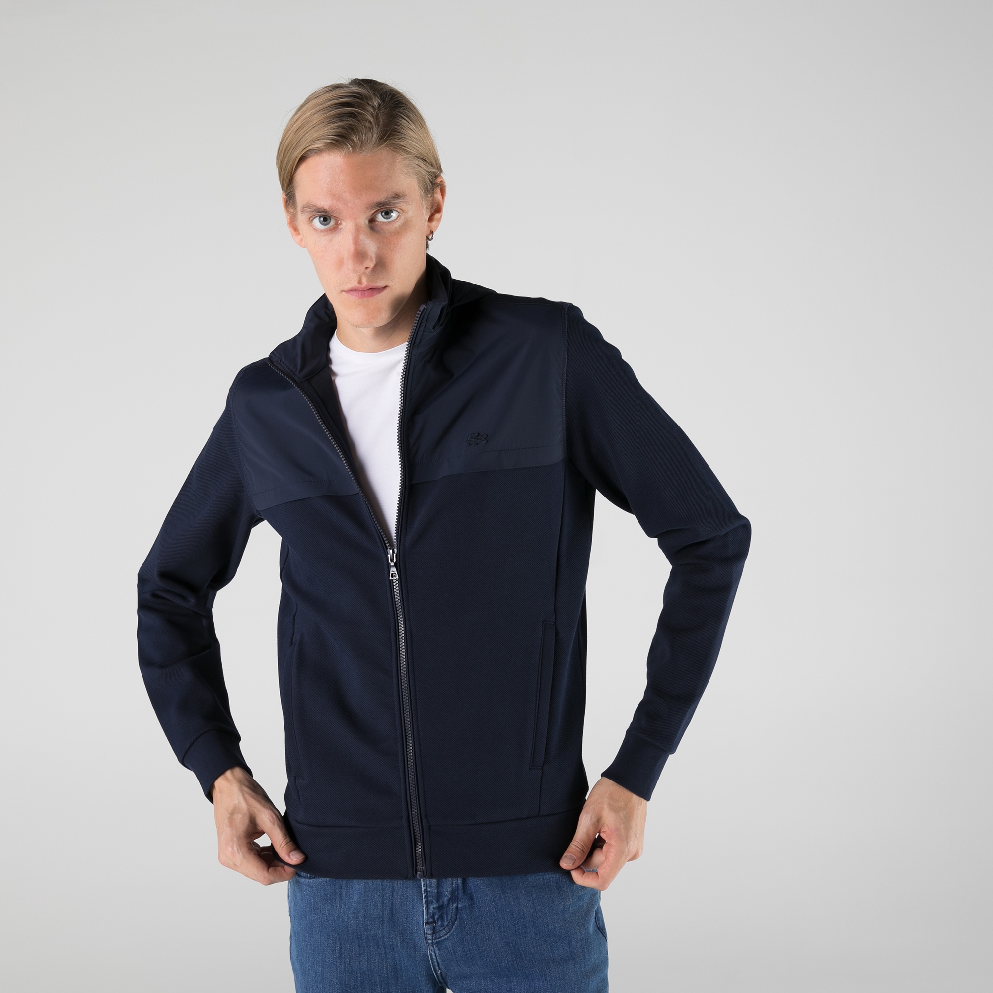 Lacoste Erkek Regular Fit Fermuarlı Lacivert Sweatshirt