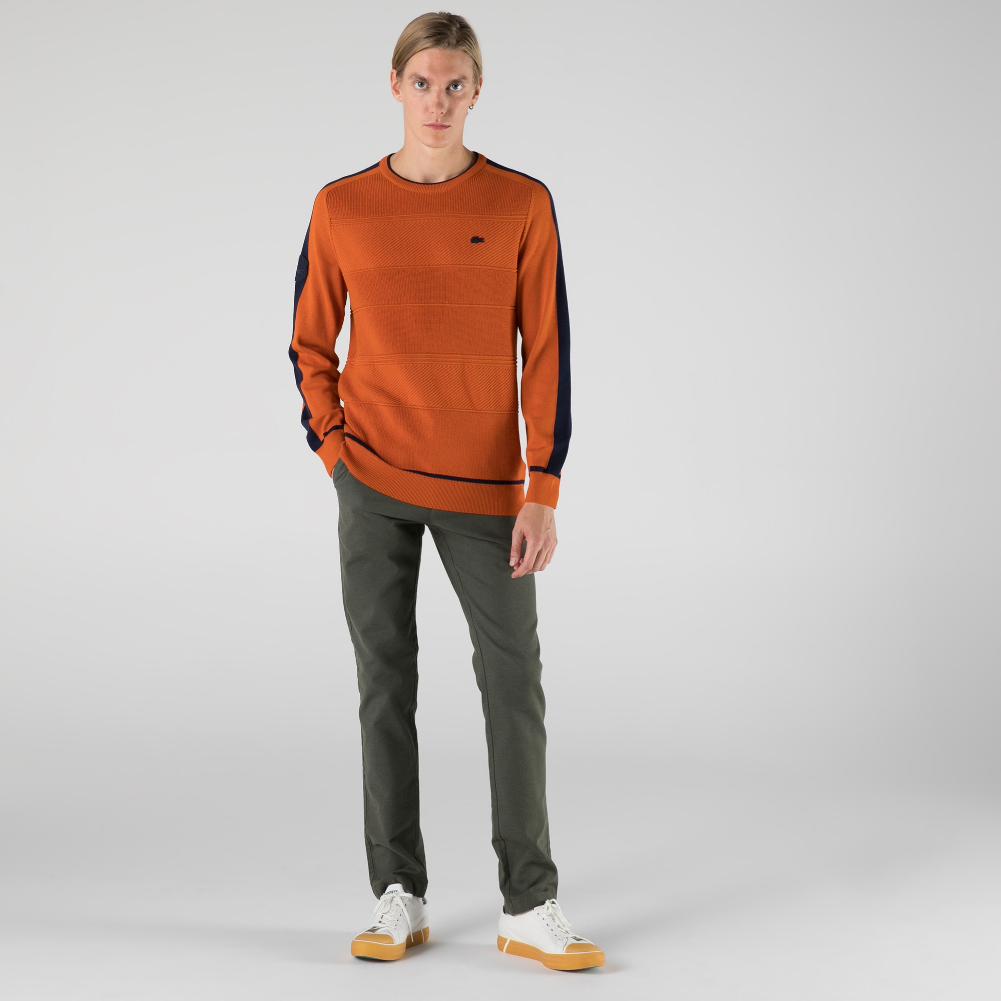 Lacoste Erkek Regular Fit Bisiklet Yaka Turuncu Kazak