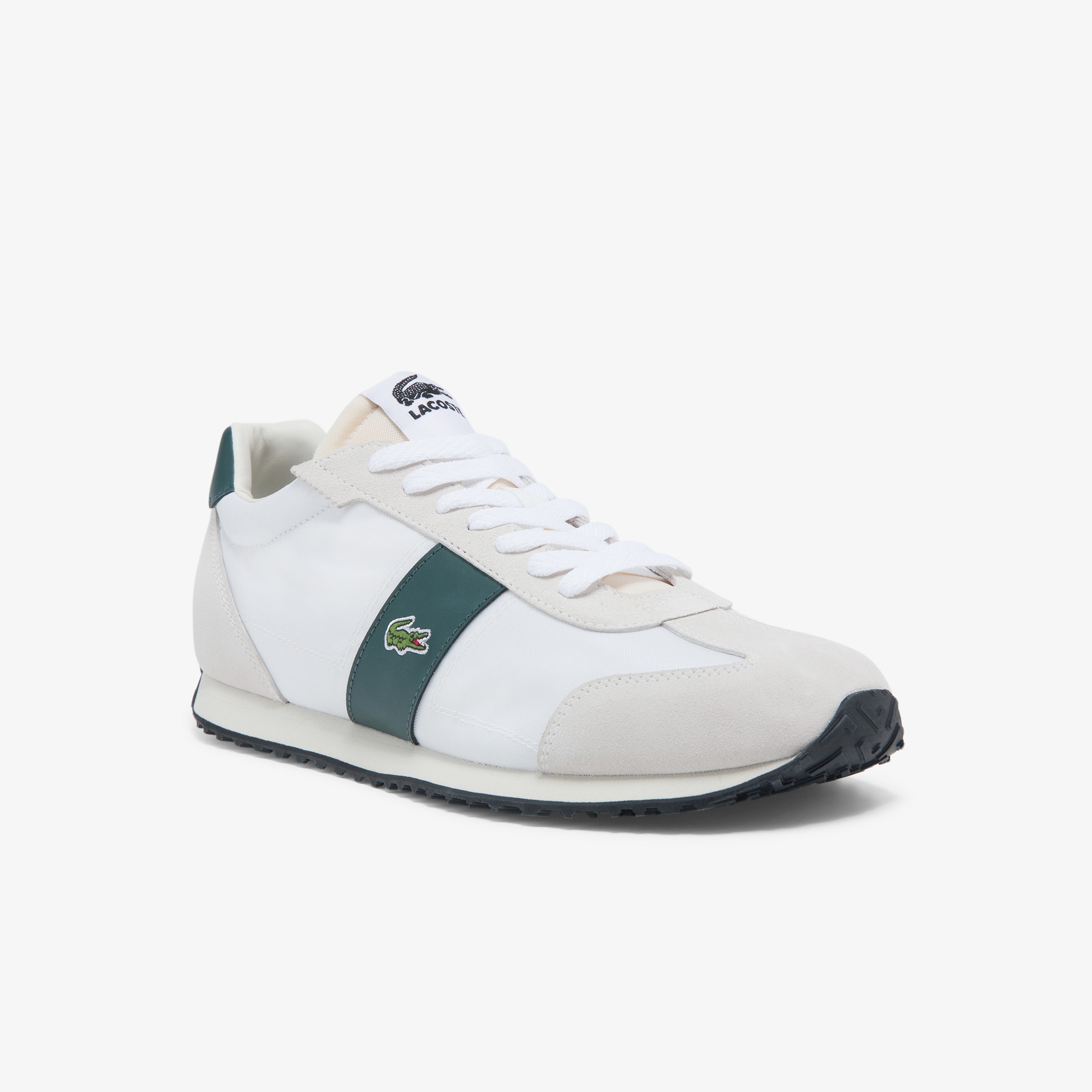 Lacoste Court Pace 0121 1 Sma Erkek Deri Kırık Beyaz - Koyu Yeşil Sneaker