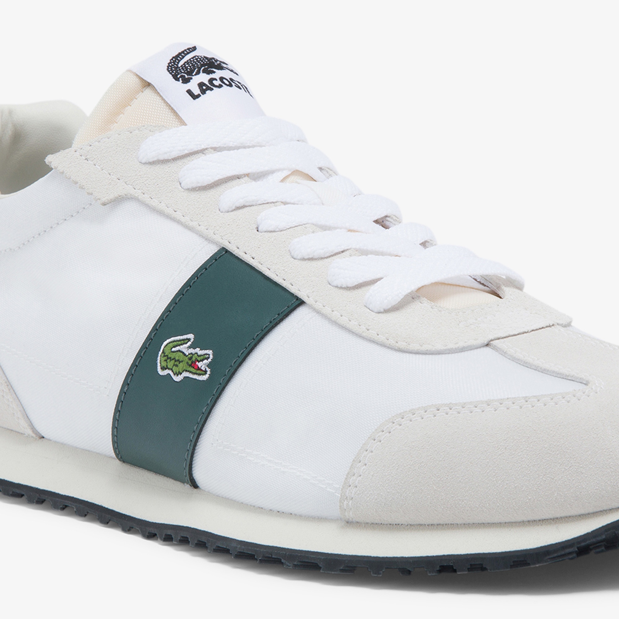 Lacoste Court Pace 0121 1 Sma Erkek Deri Kırık Beyaz - Koyu Yeşil Sneaker