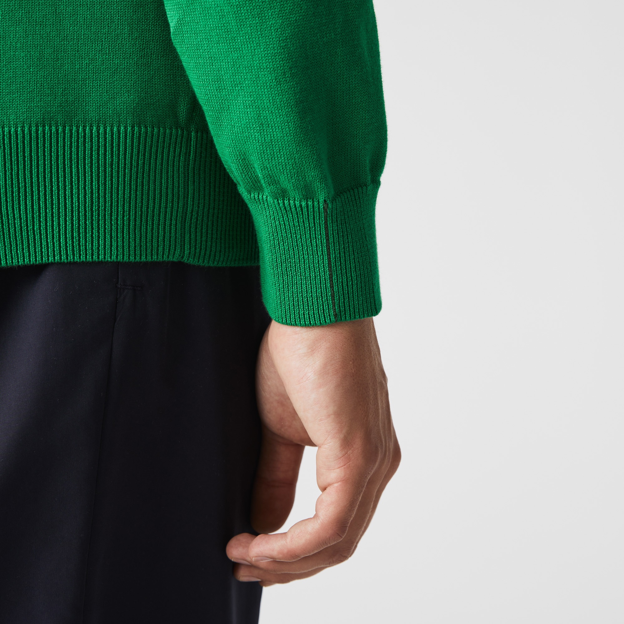 Lacoste Erkek Regular Fit Bisiklet Yaka Yeşil Kazak