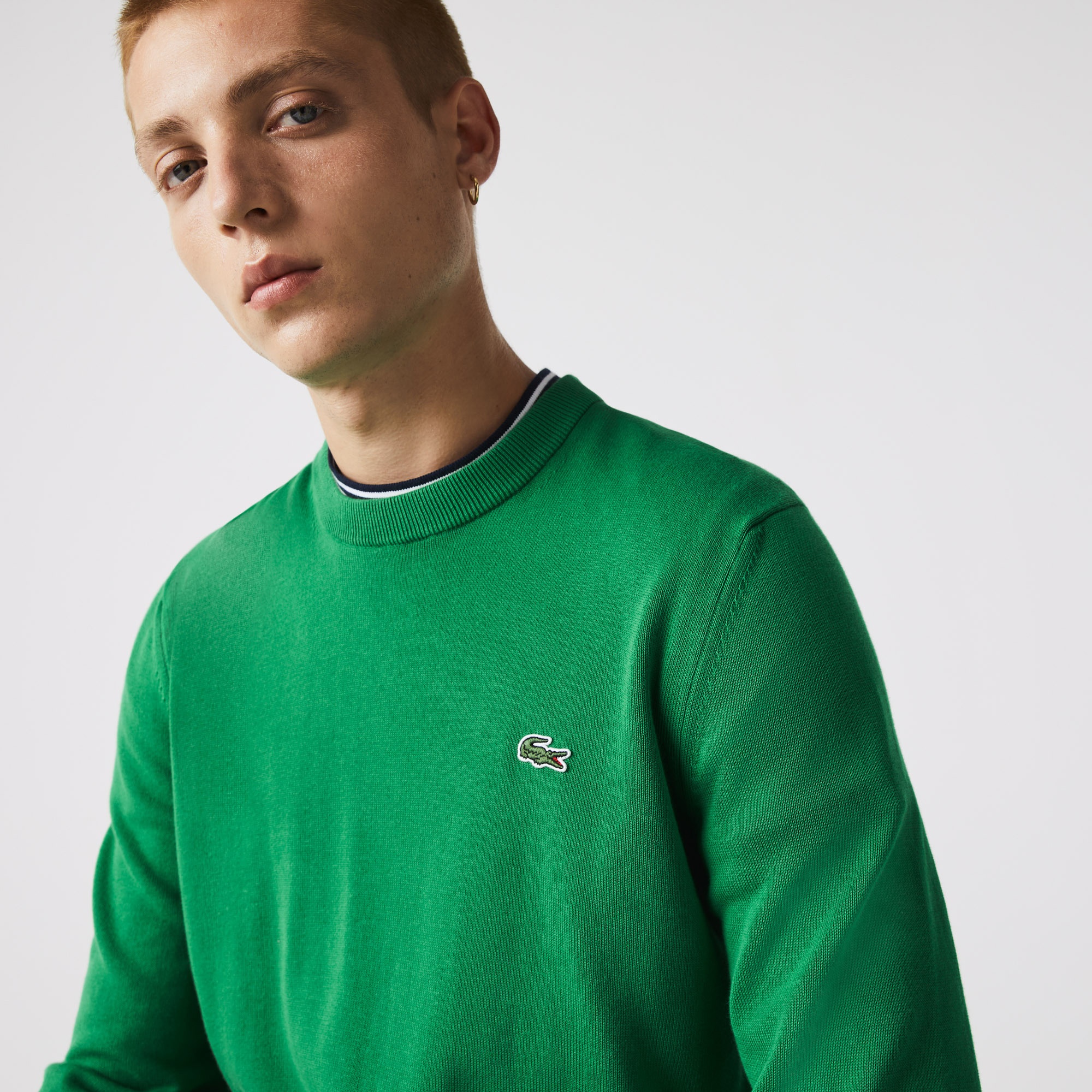 Lacoste Erkek Regular Fit Bisiklet Yaka Yeşil Kazak