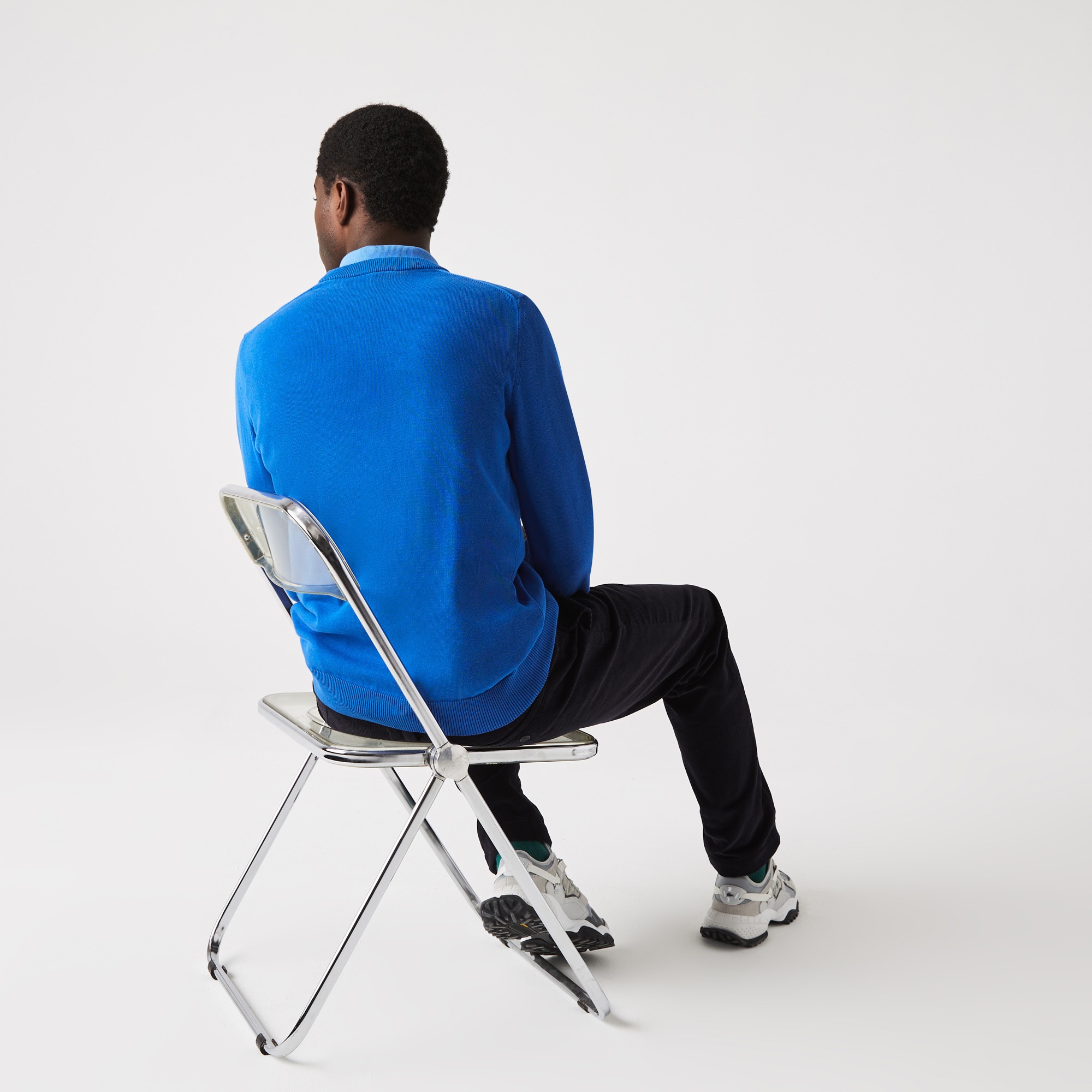 Lacoste Erkek Regular Fit Bisiklet Yaka Mavi Kazak