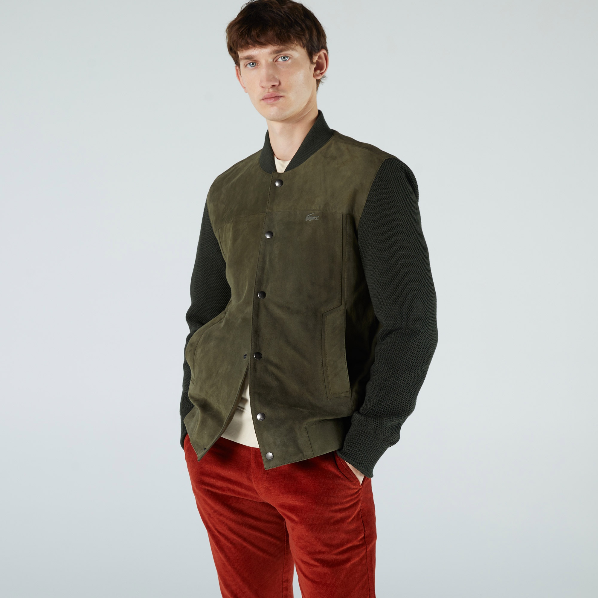 Lacoste Erkek Haki Süet Ceket
