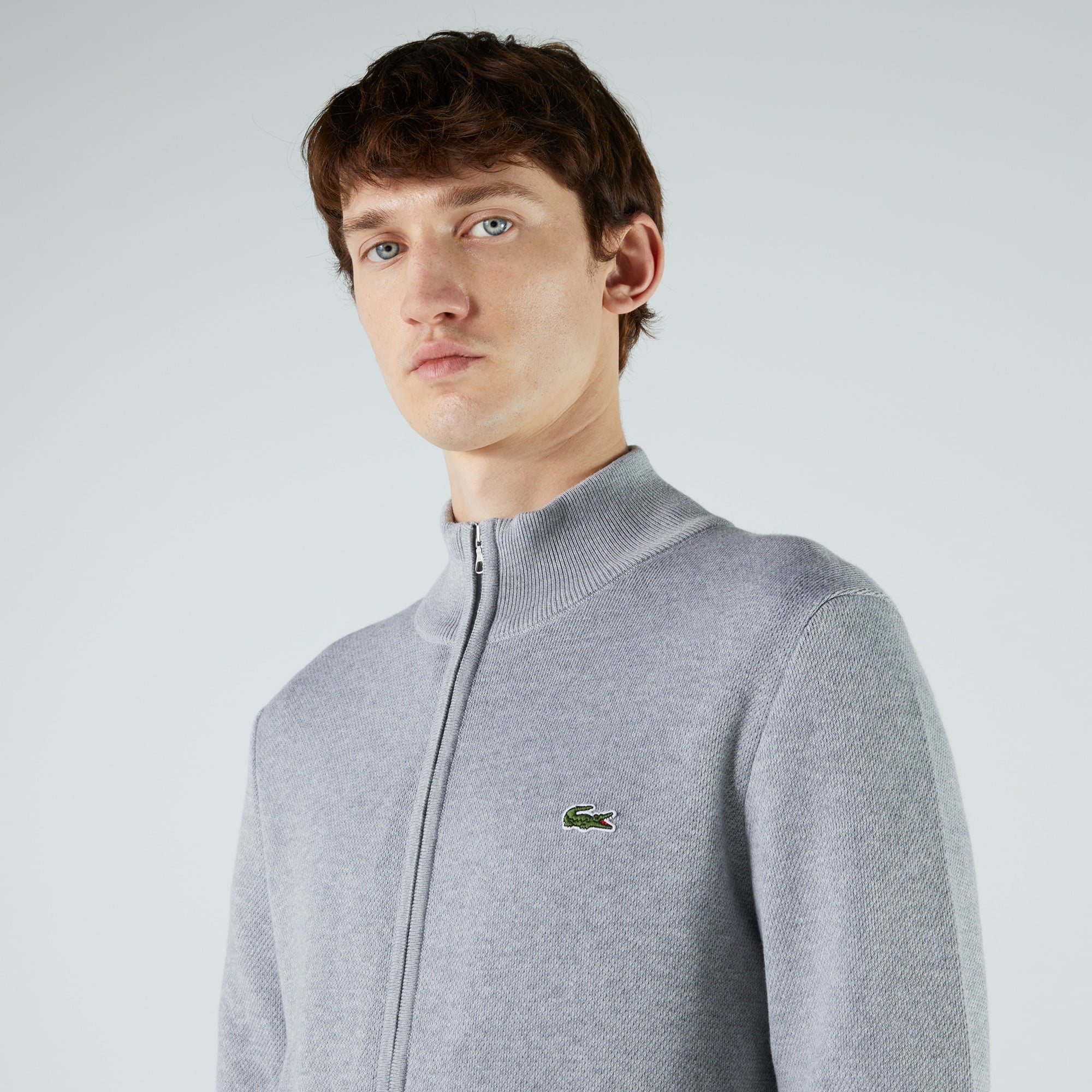 Lacoste Erkek Fermuarlı Gri Hırka