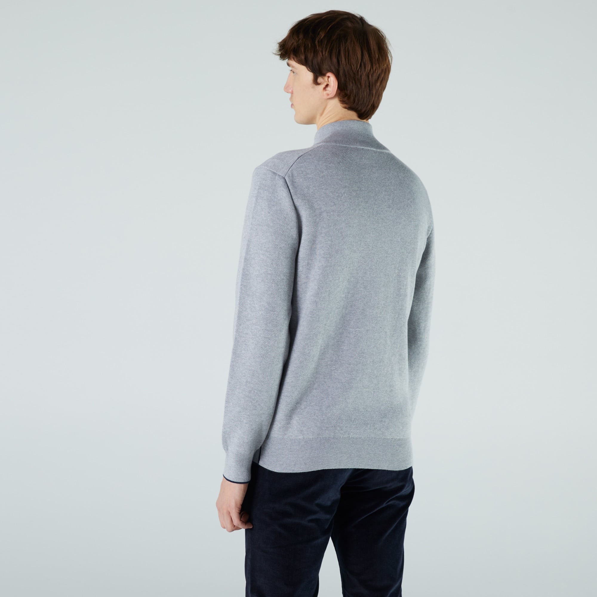 Lacoste Erkek Fermuarlı Gri Hırka