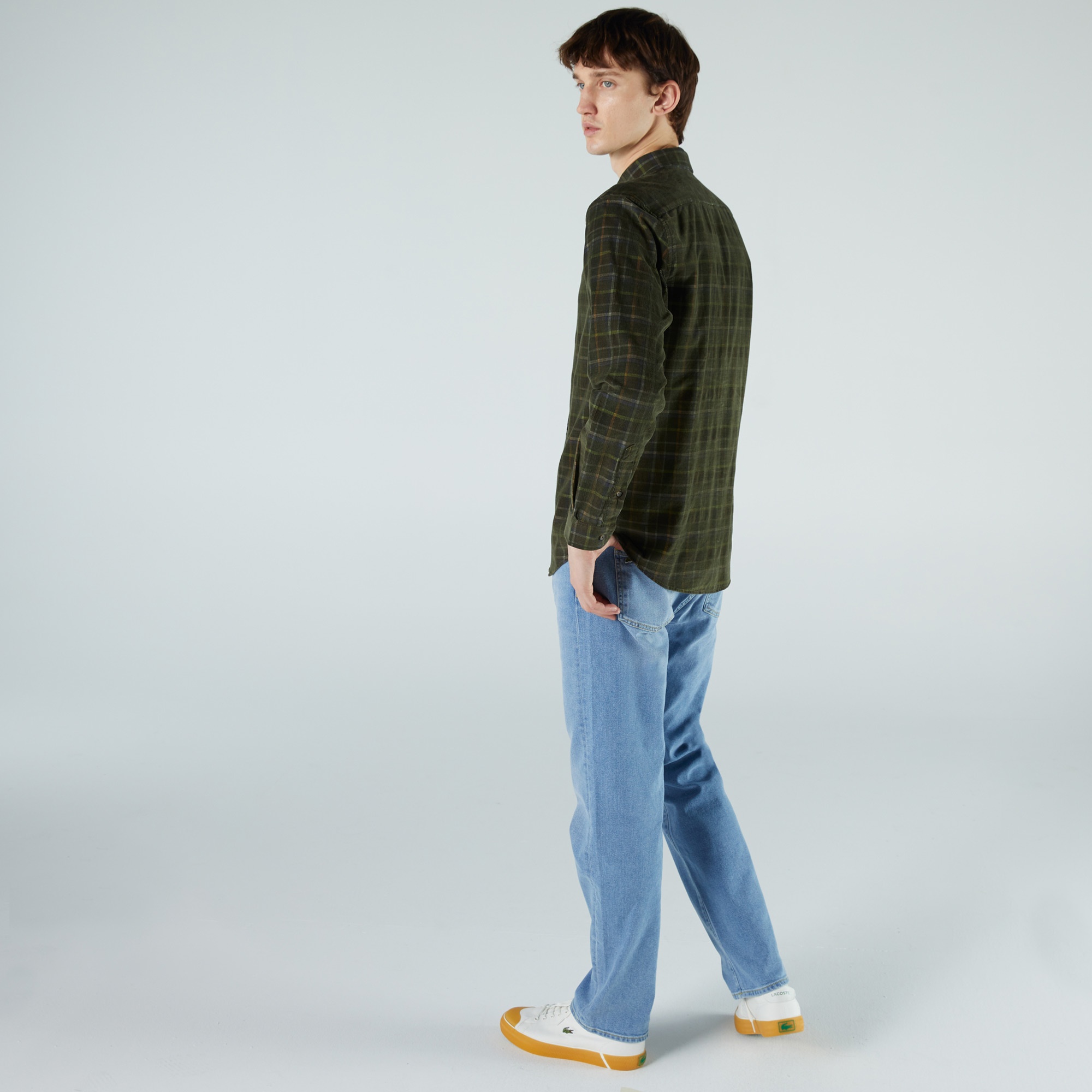 Lacoste Erkek Slim Fit Ekose Yeşil Gömlek